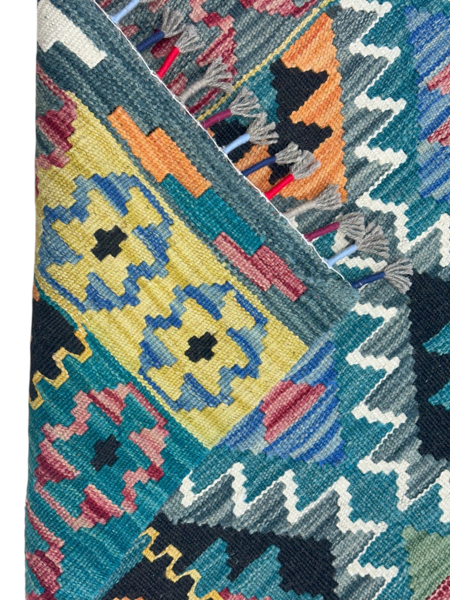 Hand-Woven Afghani Kilim Wool Rug 2'9" x 4'1"