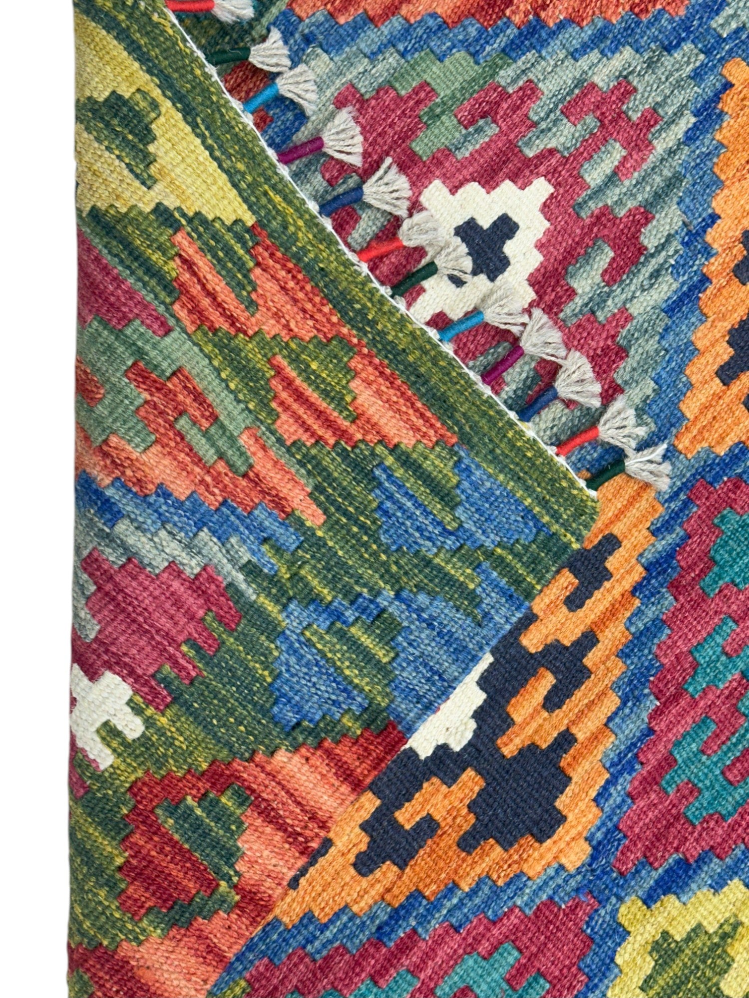 Hand-Woven Afghani Kilim Wool Rug 2'10" x 6'6"