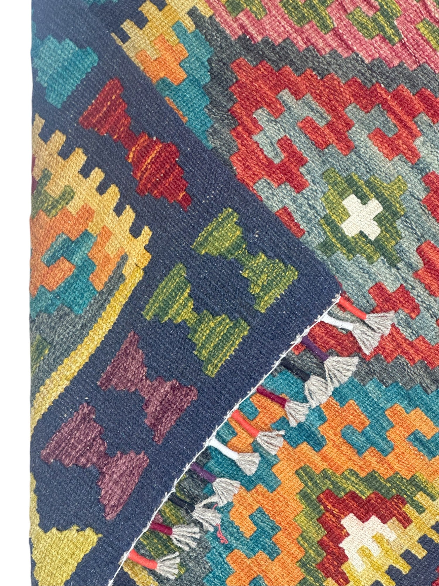 Hand-Woven Afghani Kilim Wool Rug 2'1" x 6'7"