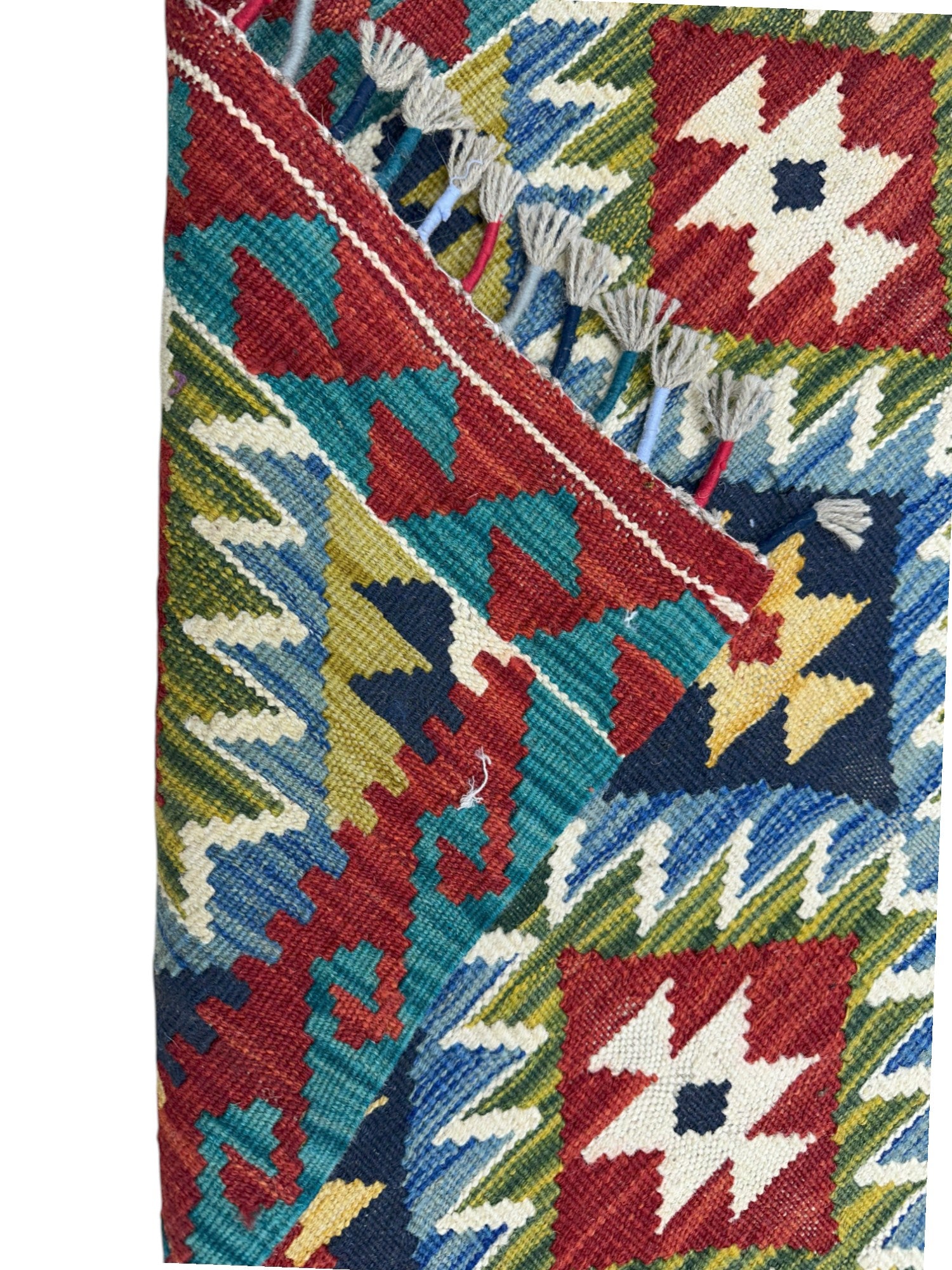 Hand-Woven Afghani Kilim Wool Rug 2'5" x 3'10"
