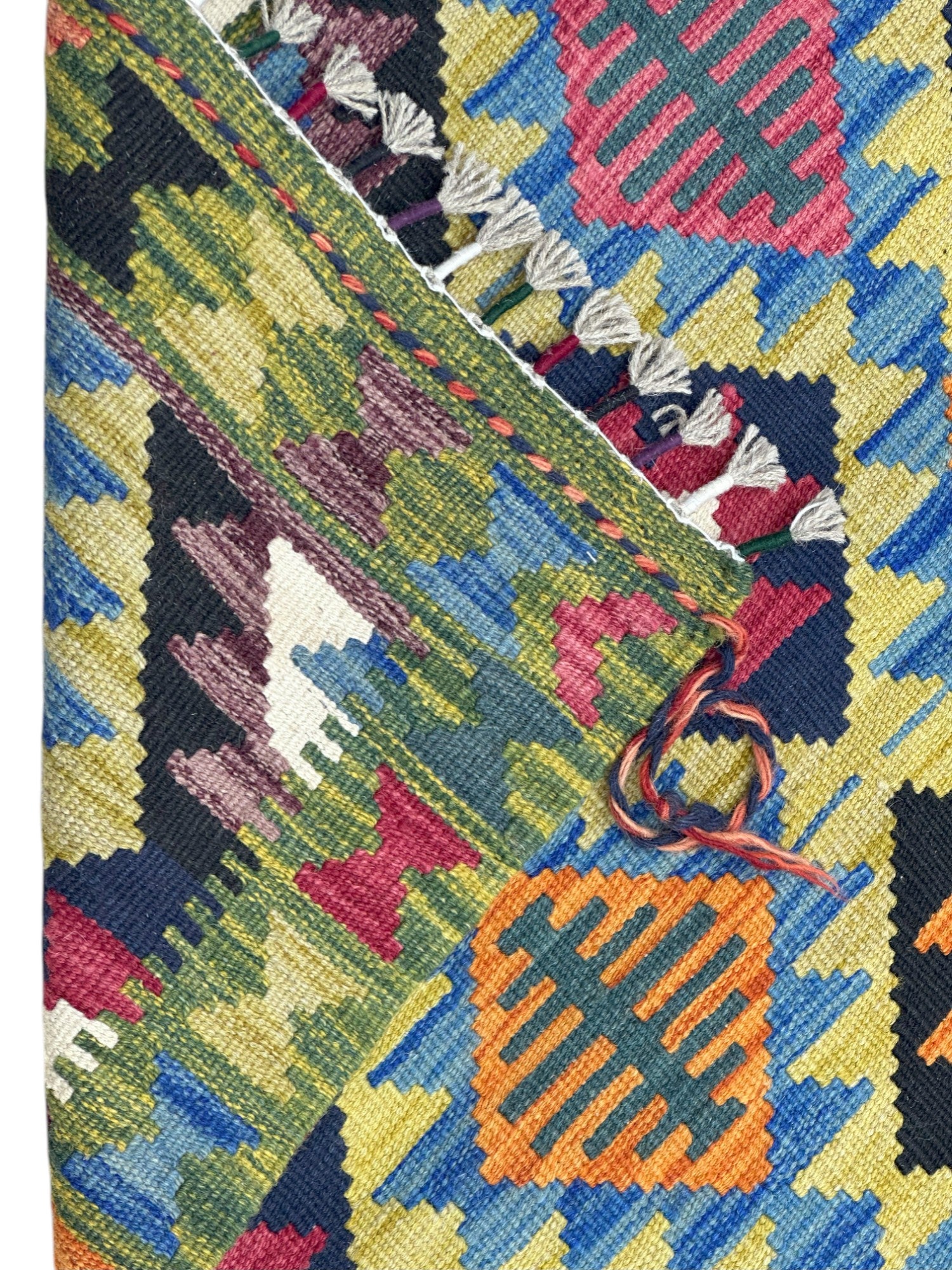 Hand-Woven Afghani Kilim Wool Rug 2'8" x 6'6"