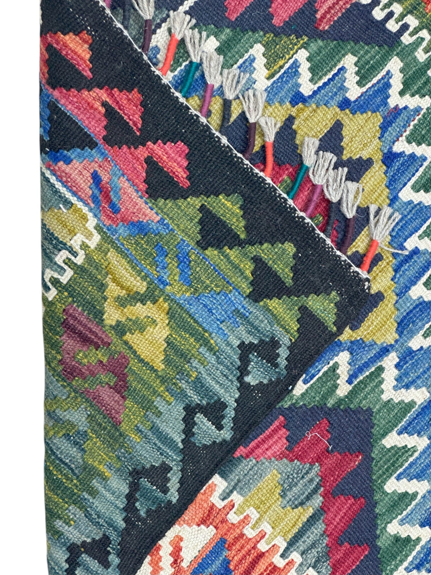 Hand-Woven Afghani Kilim Wool Rug 5'9" x 8'