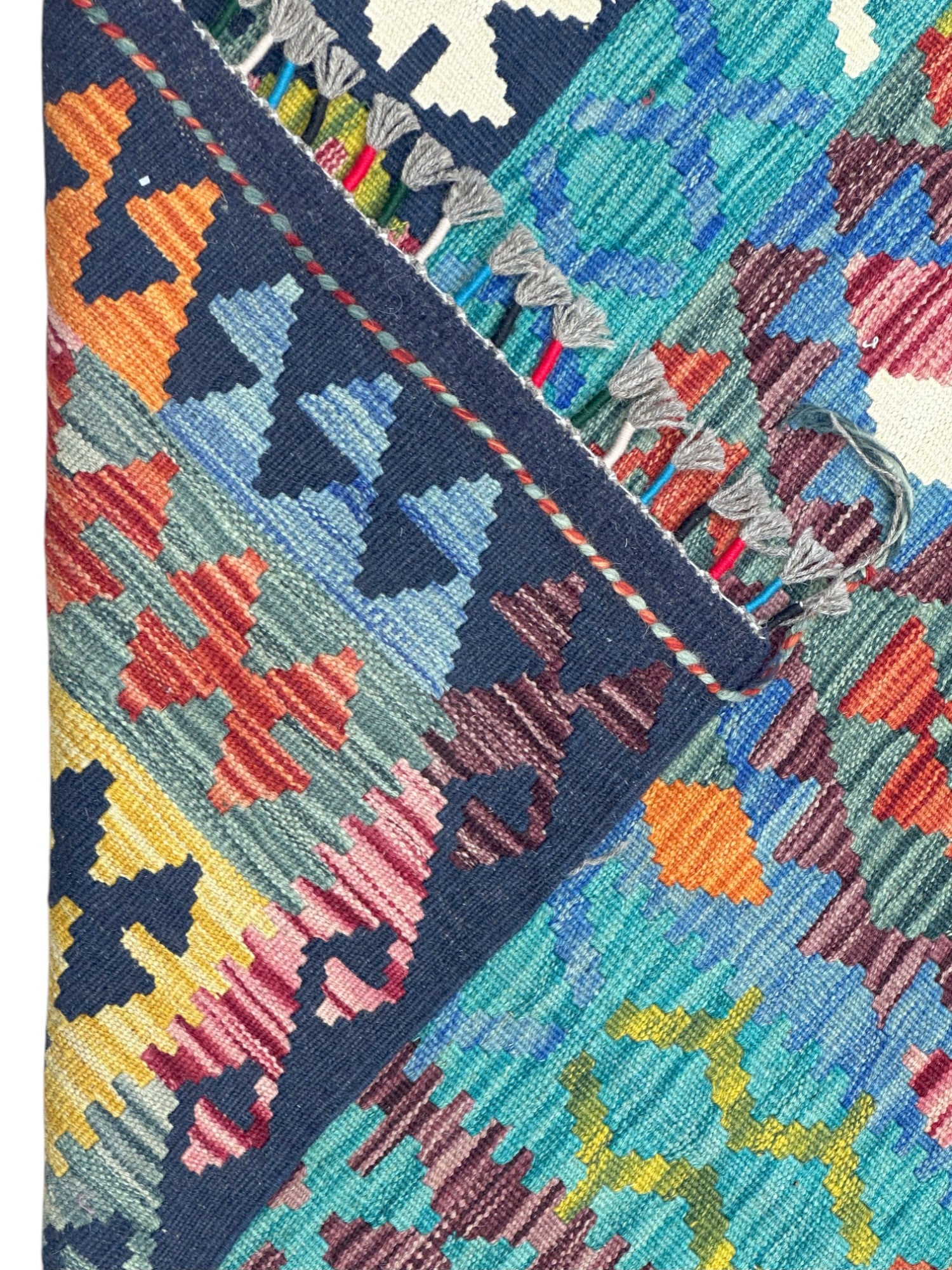 Hand-Woven Afghani Kilim Wool Rug 2'7" x 4'3"