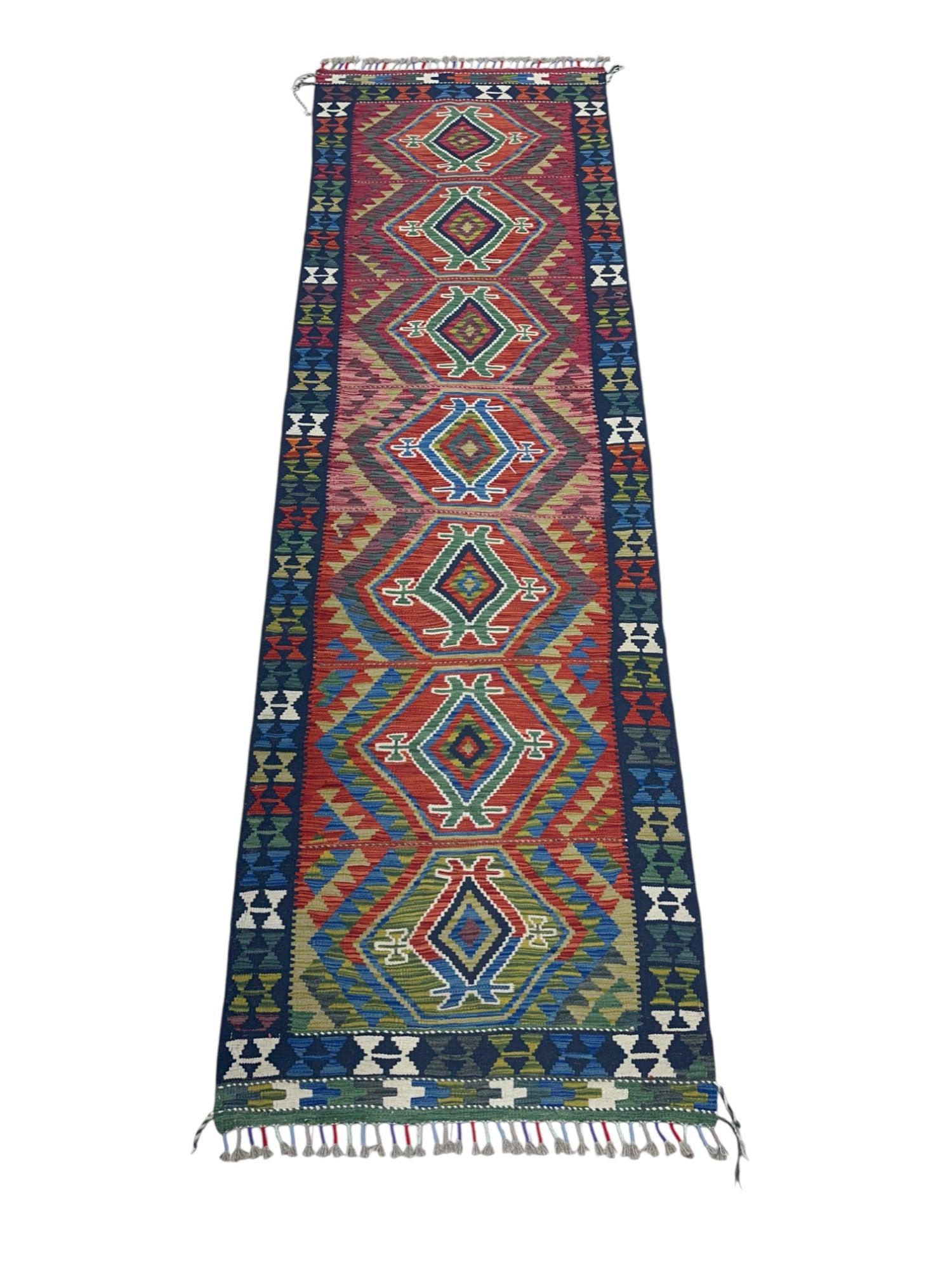 Hand-Woven Afghani Kilim Wool Rug 2'8" x 4'