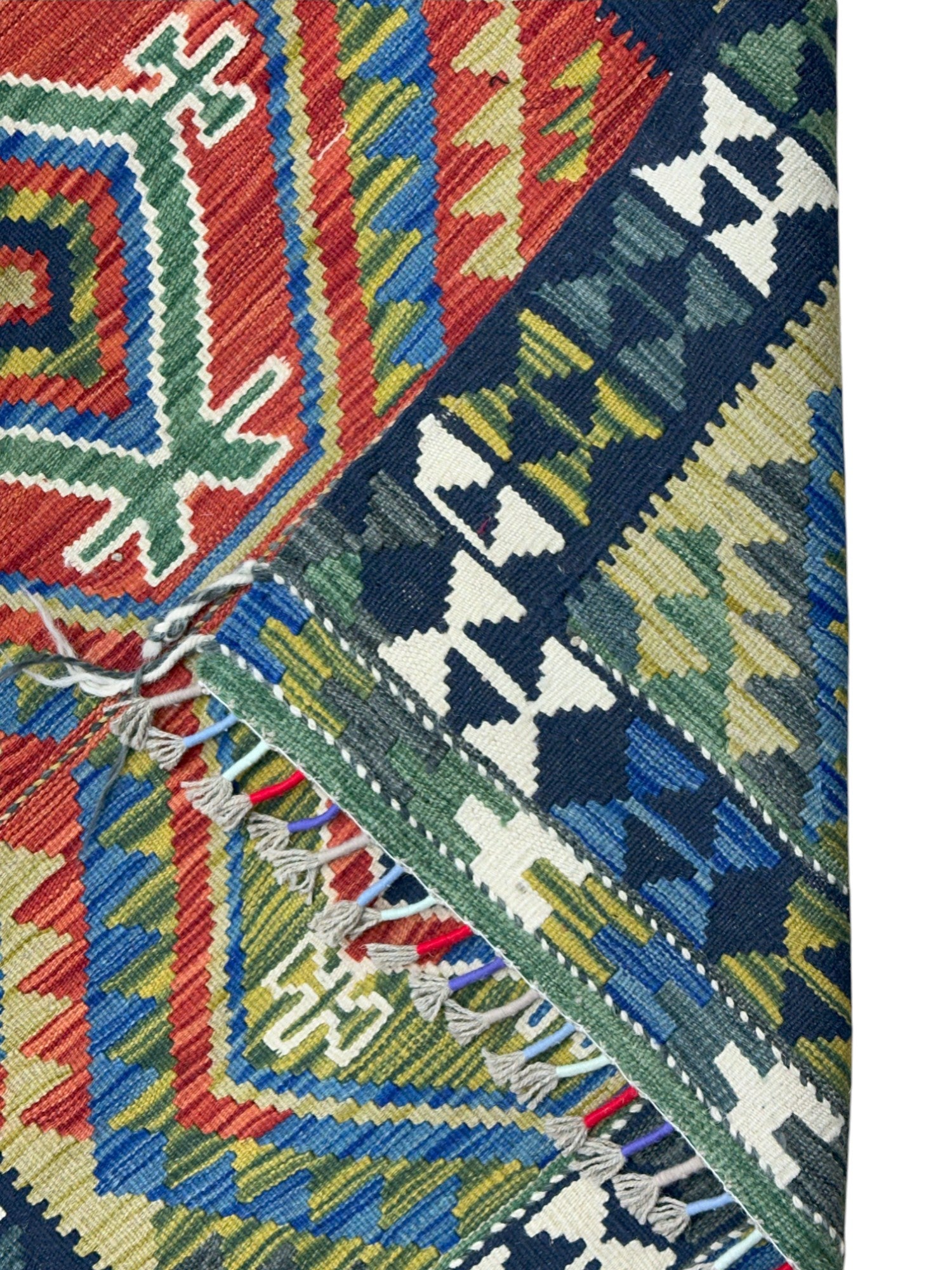 Hand-Woven Afghani Kilim Wool Rug 2'8" x 4'