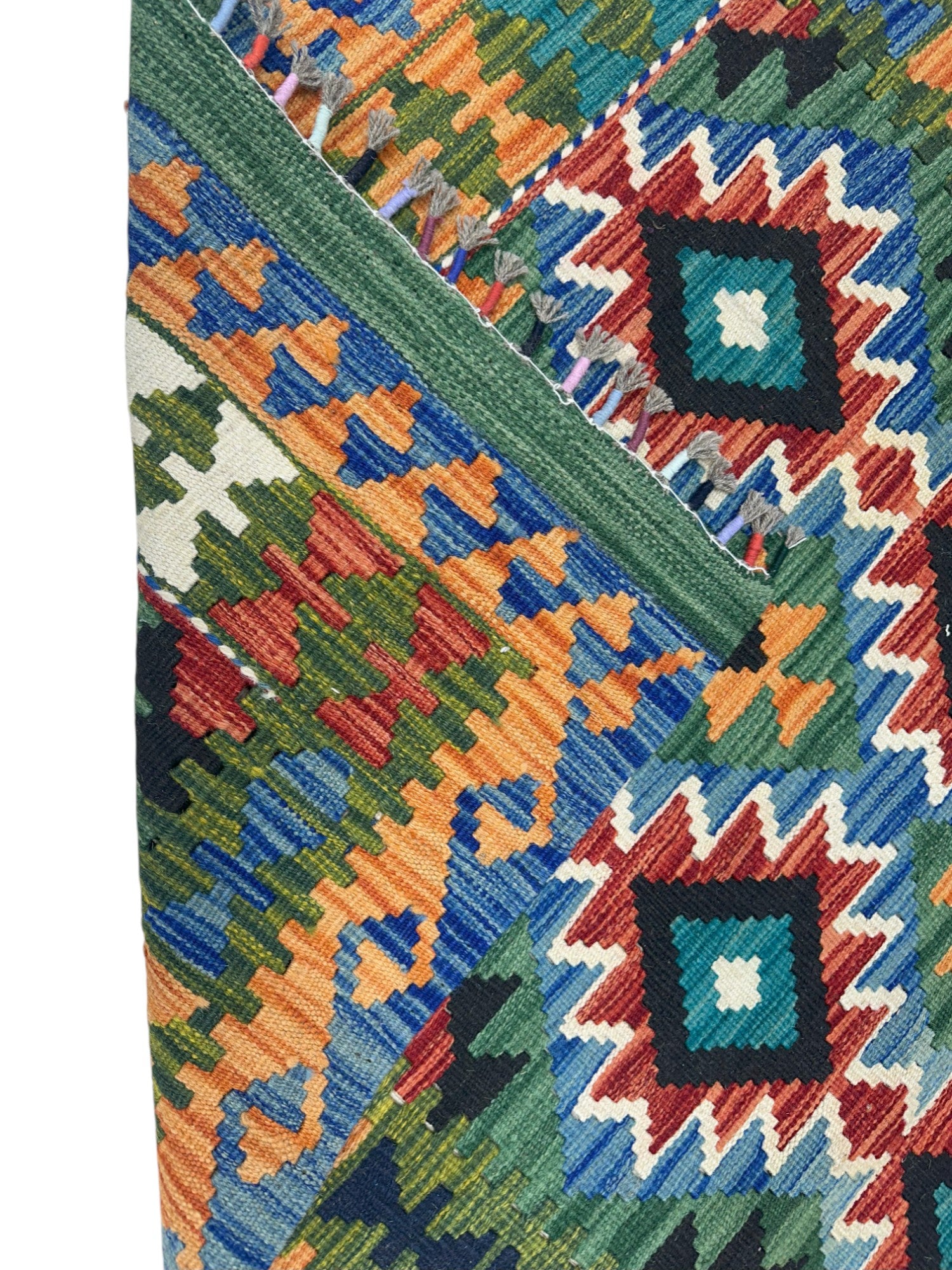 Hand-Woven Afghani Kilim Wool Rug 2'8" x 6'4"