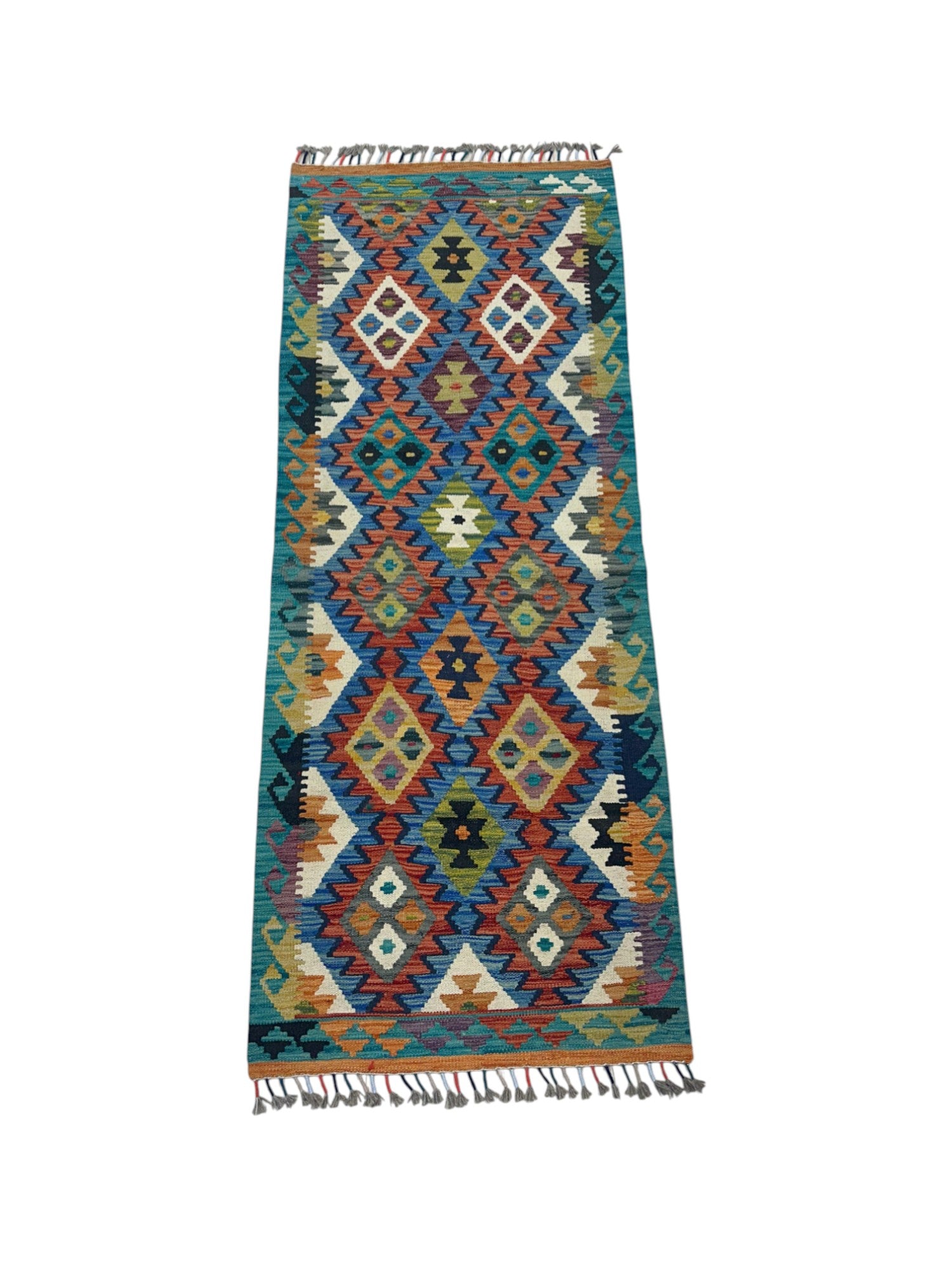 Hand-Woven Afghani Kilim Wool Rug 3'3" x 4'11"