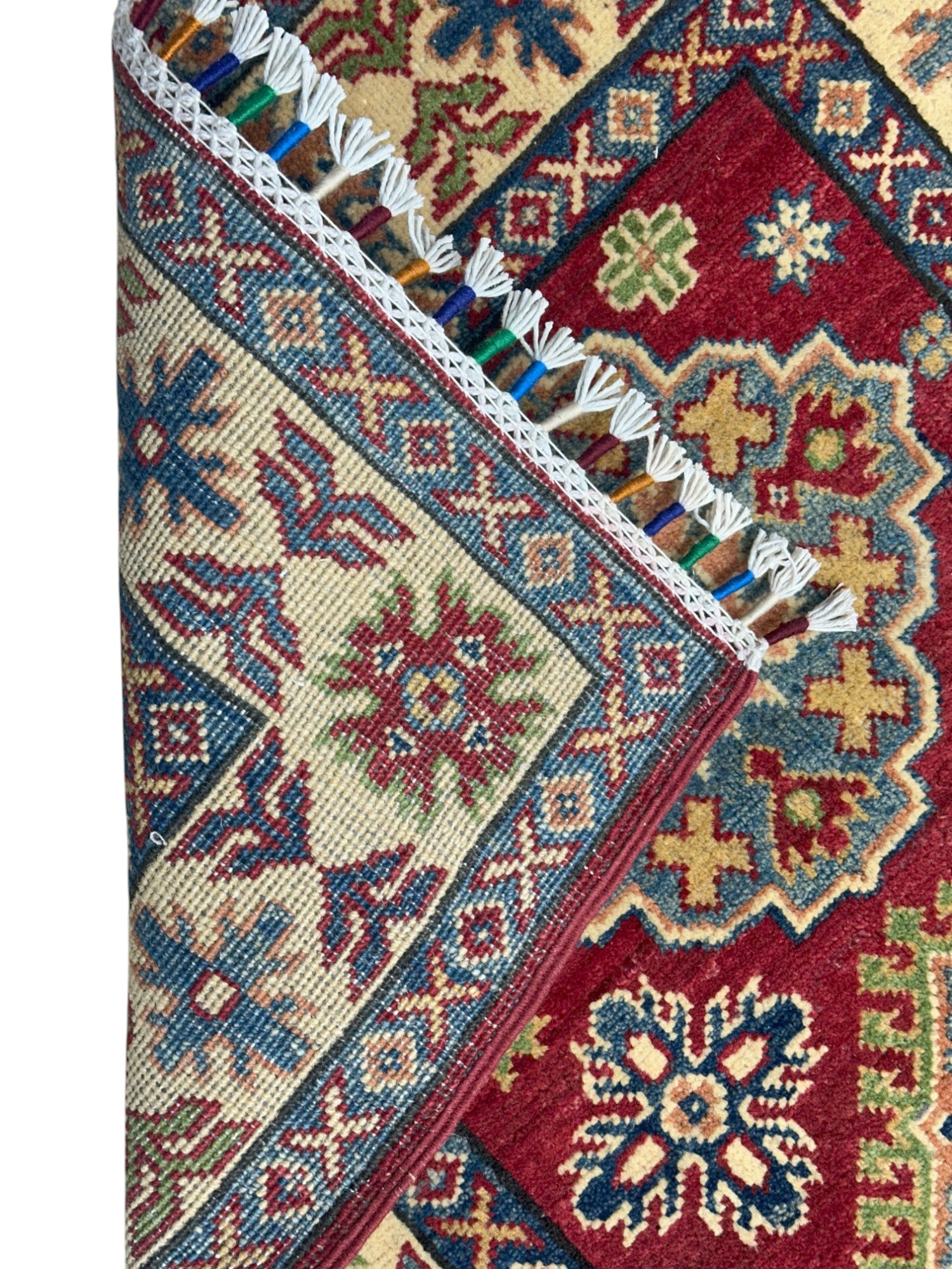 Hand-Knotted Afghani Kazak Wool Rug – 2’8″  x  4’4″