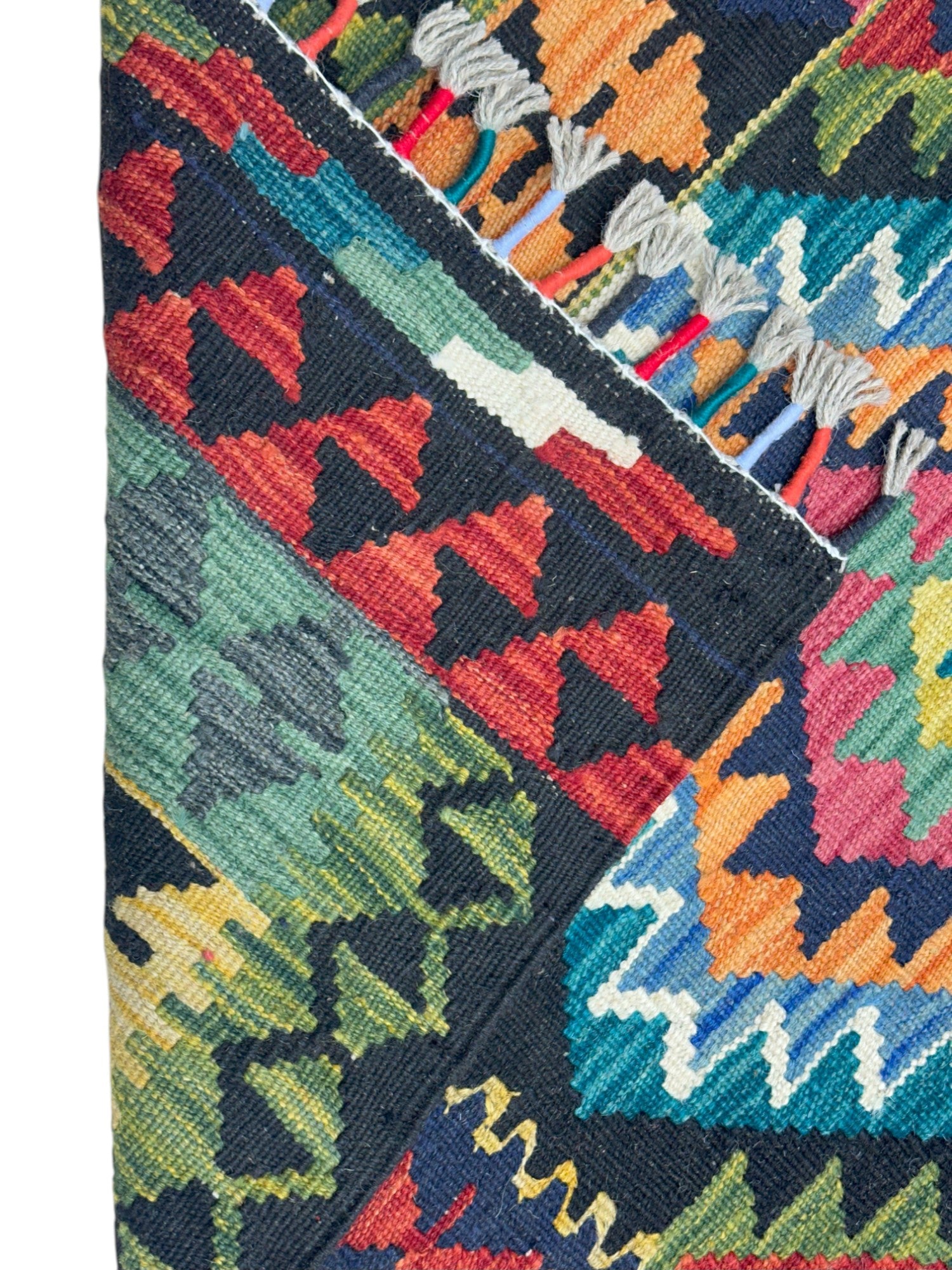 Hand-Woven Afghani Kilim Wool Rug 2'9" x 4'