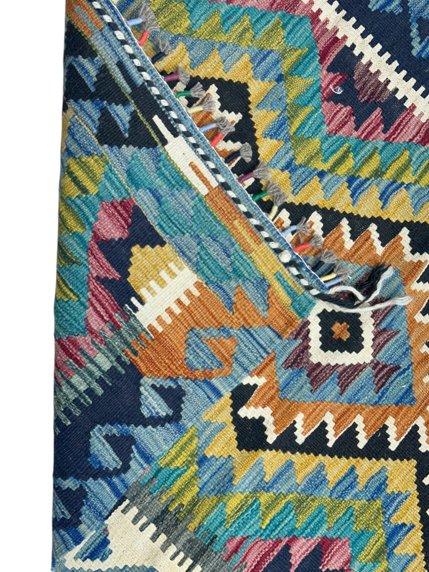 Hand-Woven Afghani Kilim Wool Rug 2'9" x 4'