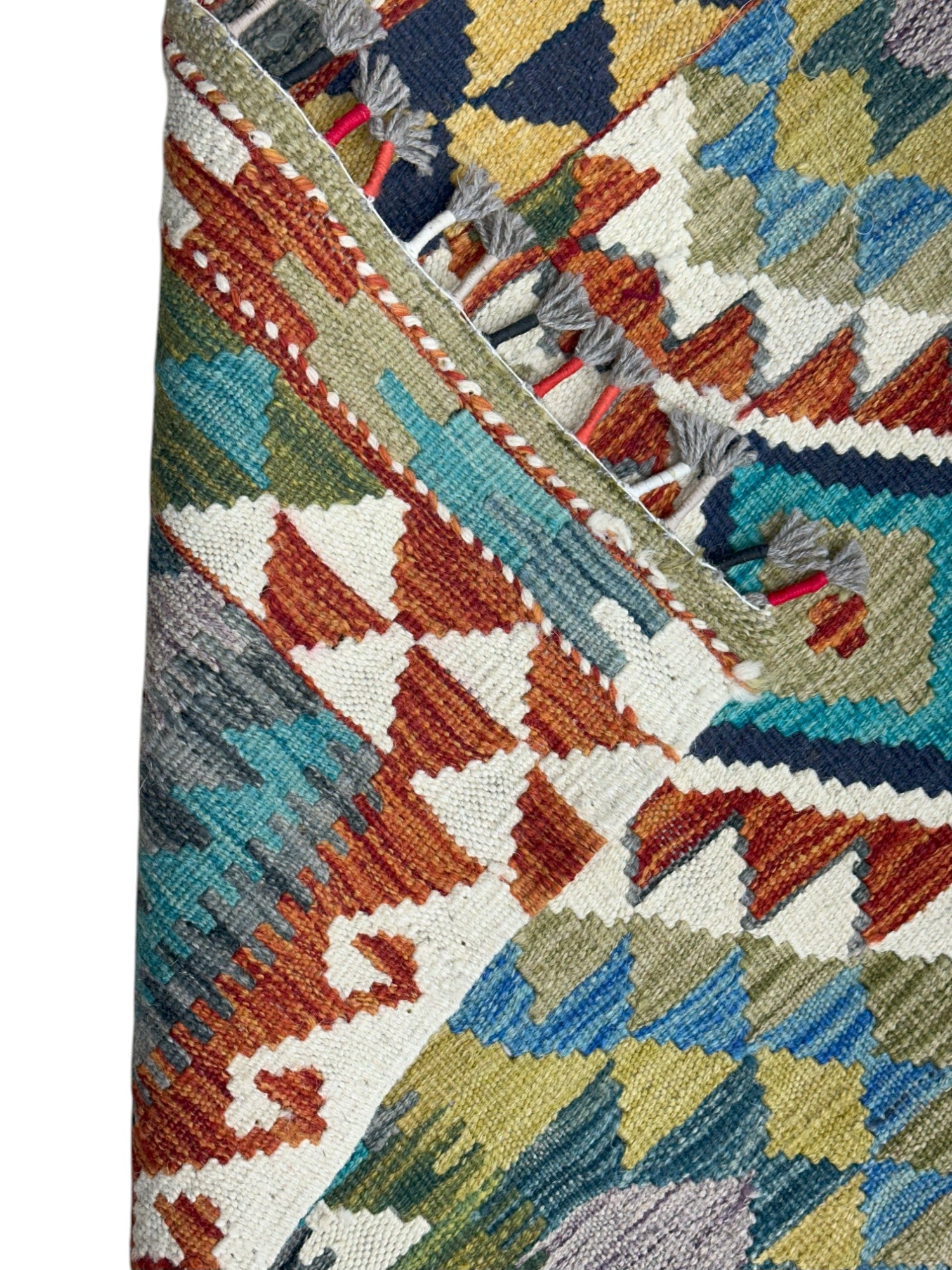 Hand-Woven Afghani Kilim Wool Rug 2'2" x 6'9"