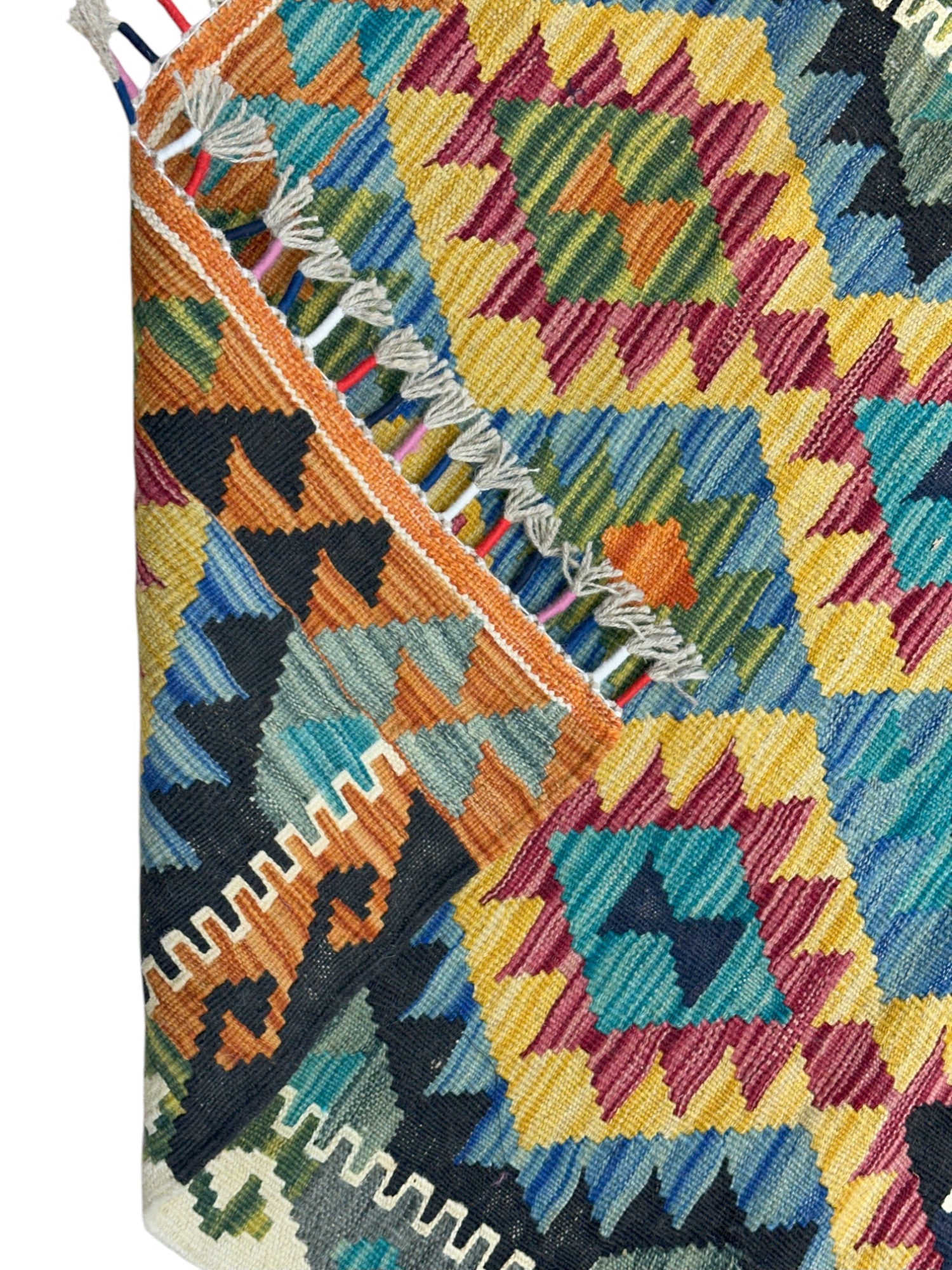 Hand-Woven Afghani Kilim Wool Rug 2'9" x 4'2"
