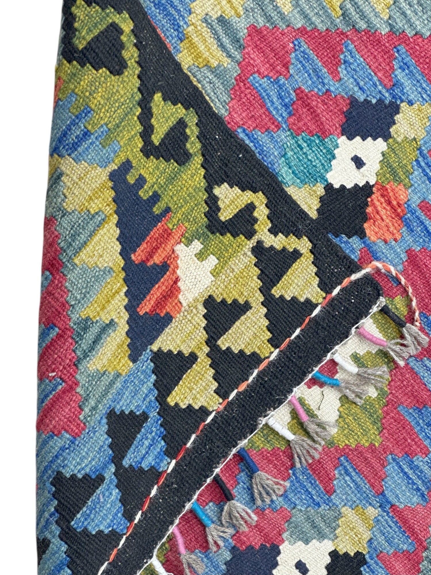 Hand-Woven Afghani Kilim Wool Rug 2'9" x 4'1"