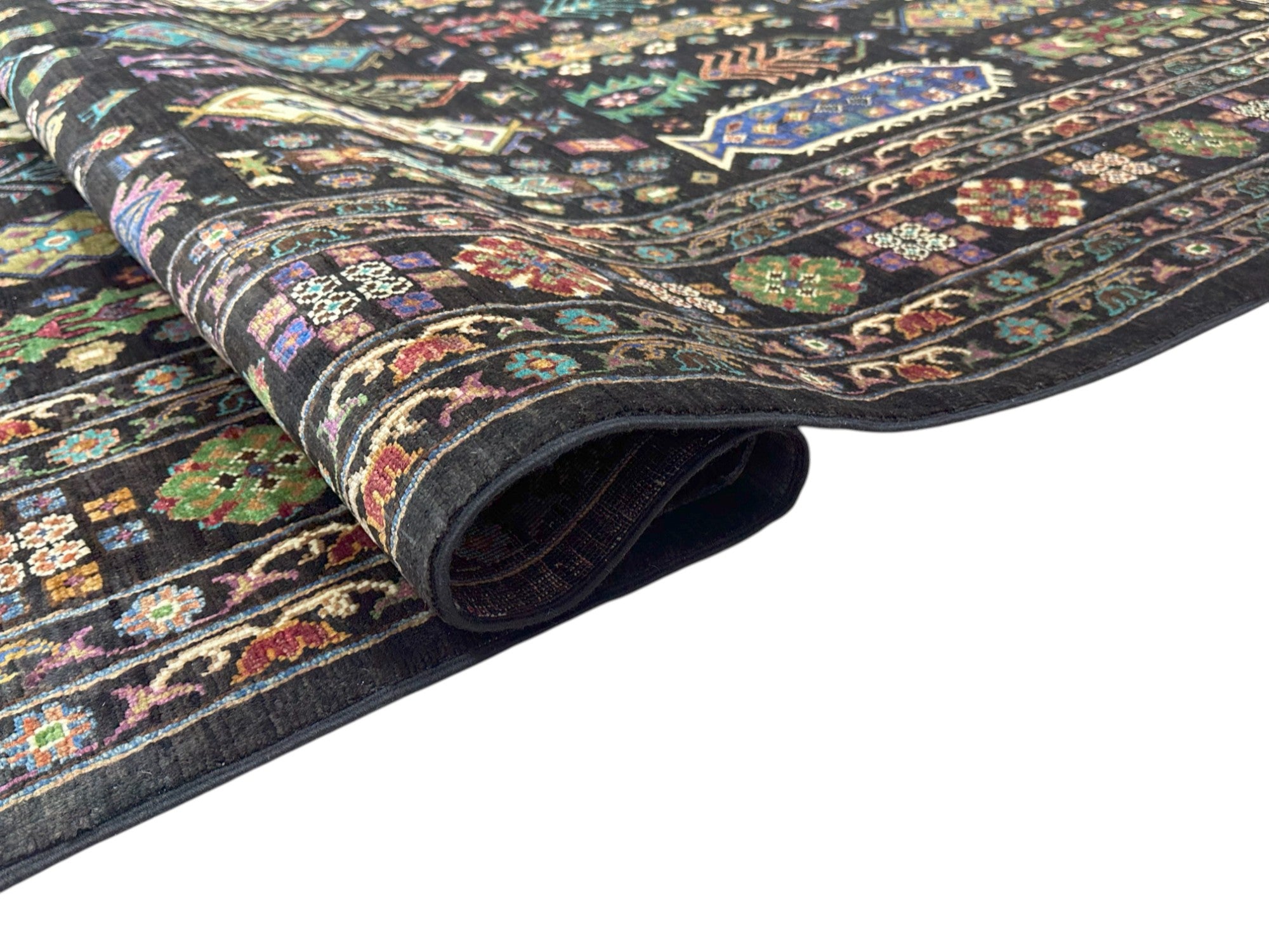 Hand-Knotted Afghani Chobi Super Kazak Wool Rug – 6’8″  x  10’6″