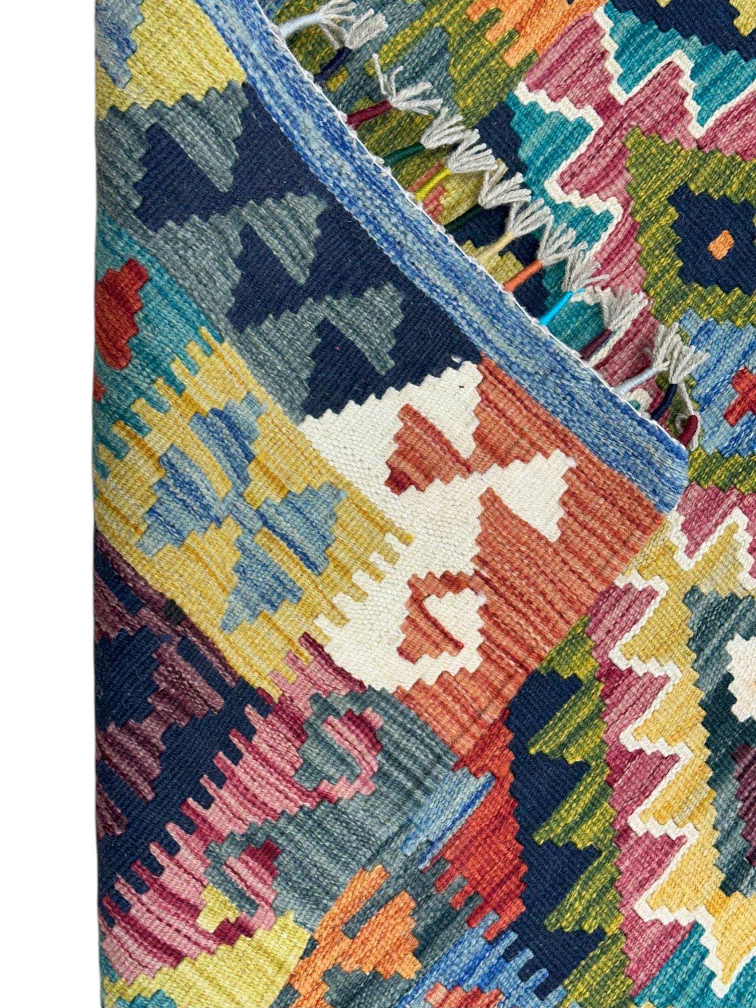Hand-Woven Afghani Kilim Wool Rug 2'11" x 4'2"