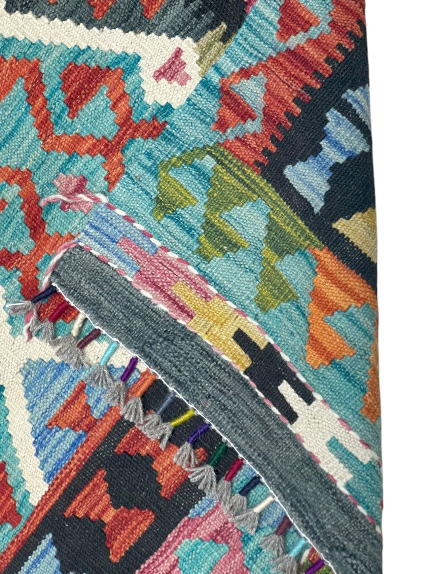 Hand-Woven Afghani Kilim Wool Rug 3'3" x 5'