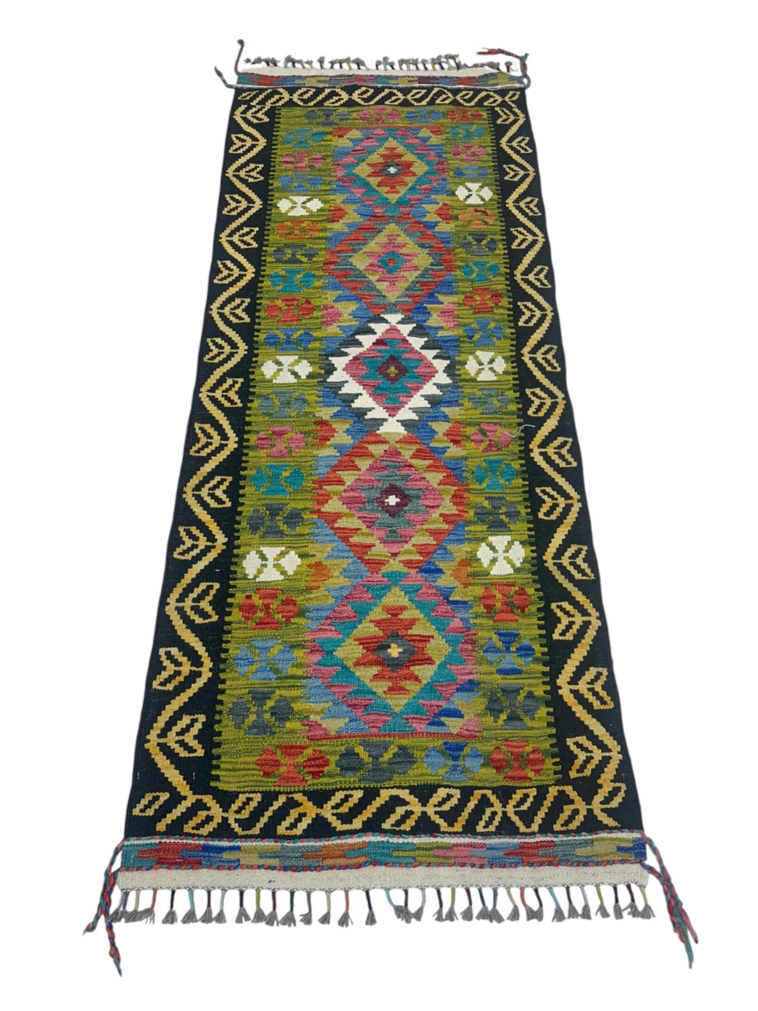 Hand-Woven Afghani Kilim Wool Rug 3'3" x 5'1"
