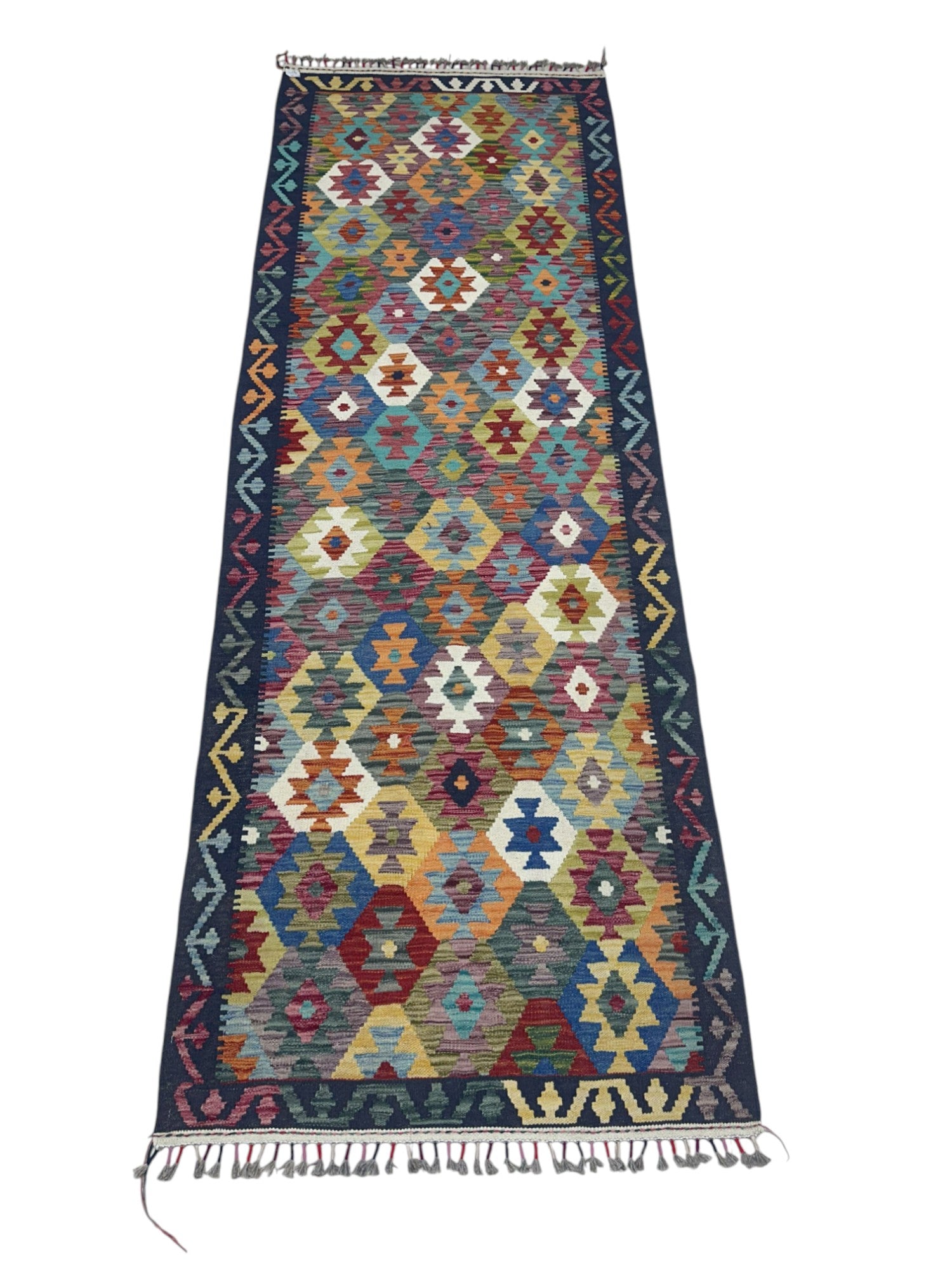 Hand-Woven Afghani Kilim Wool Rug 3'5" x 4'11"