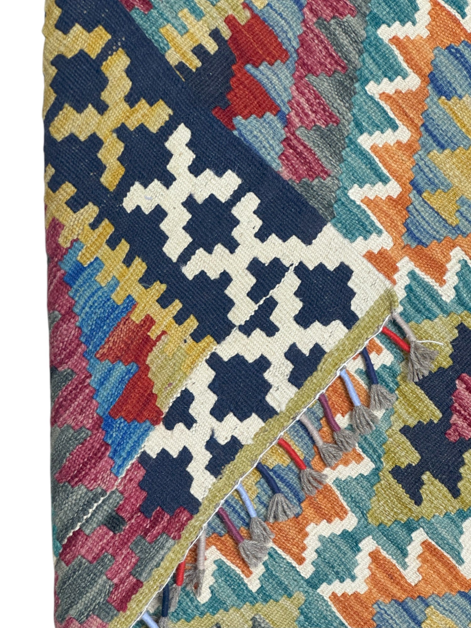 Hand-Woven Afghani Kilim Wool Rug 3'4" x 5'1"