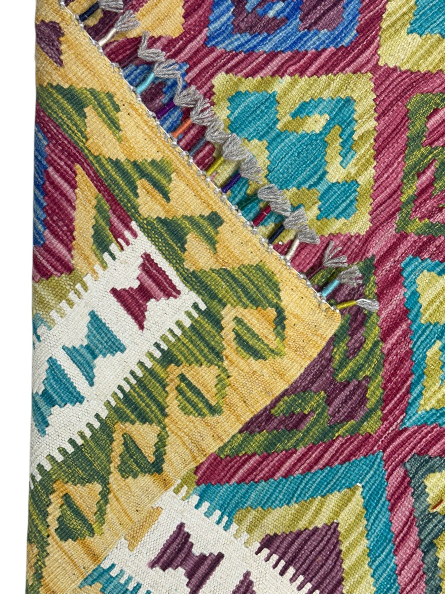 Hand-Woven Afghani Kilim Wool Rug 3'3" x 5’3”
