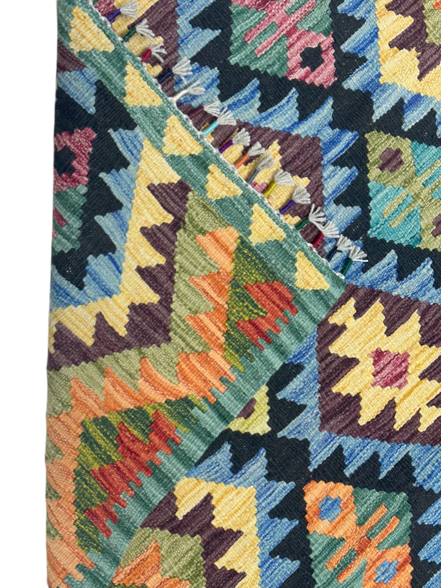 Hand-Woven Afghani Kilim Wool Rug 3'4" x 5'