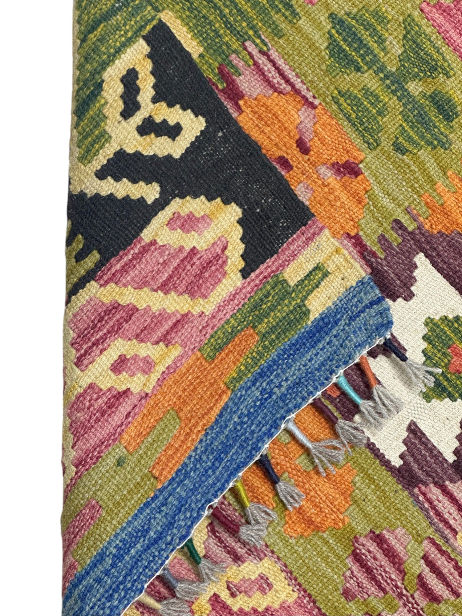 Hand-Woven Afghani Kilim Wool Rug 2'7" x 4'1"