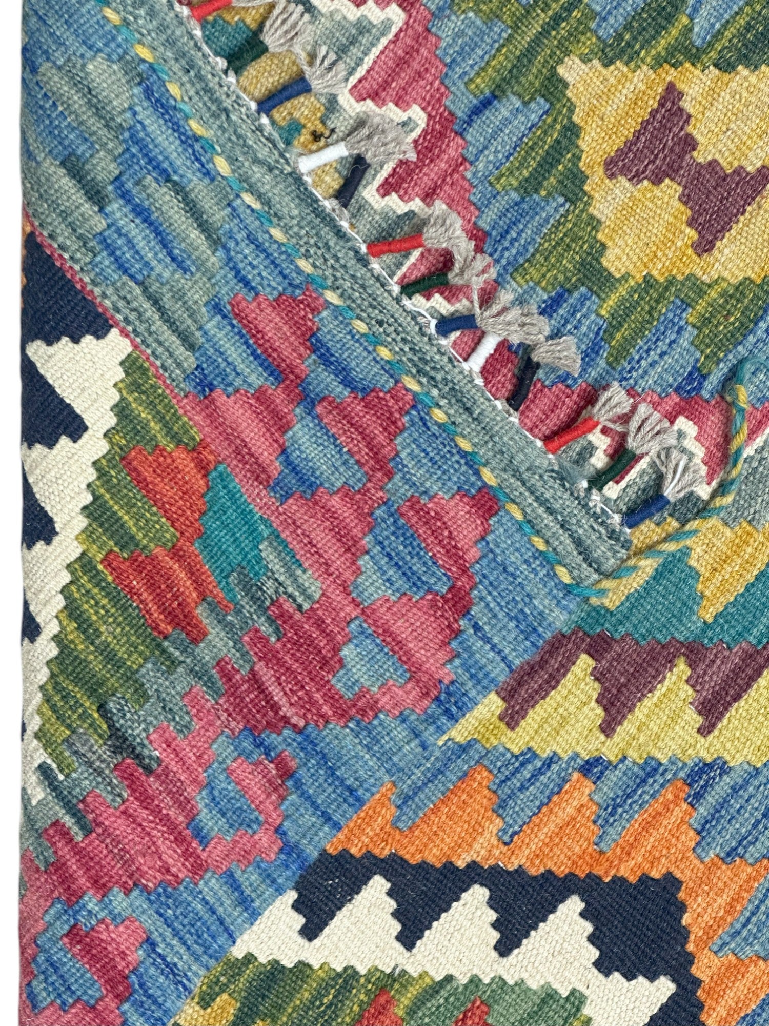 Hand-Woven Afghani Kilim Wool Rug 3'3" x 4'11"