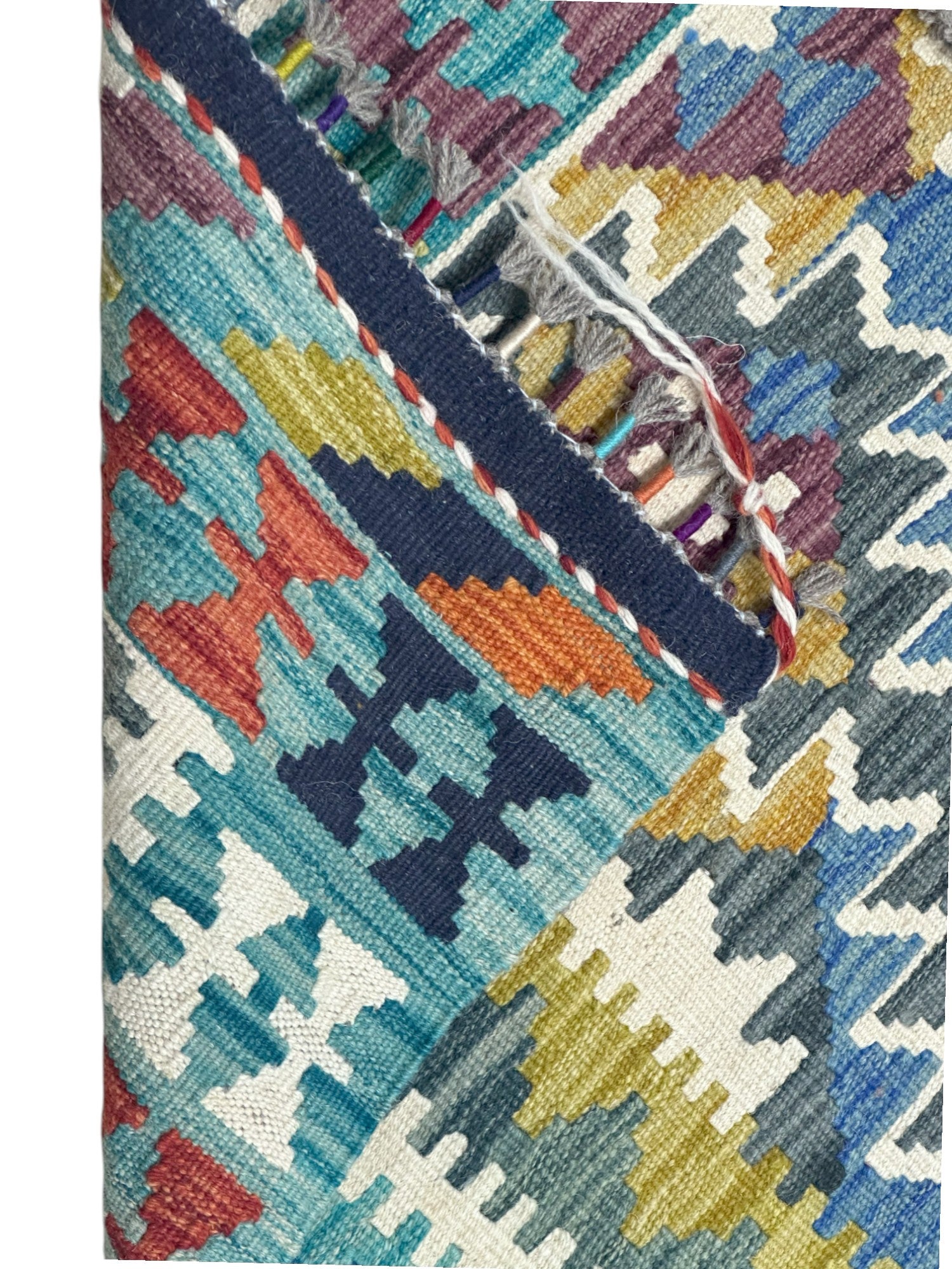 Hand-Woven Afghani Kilim Wool Rug 3'3" x 4'10"