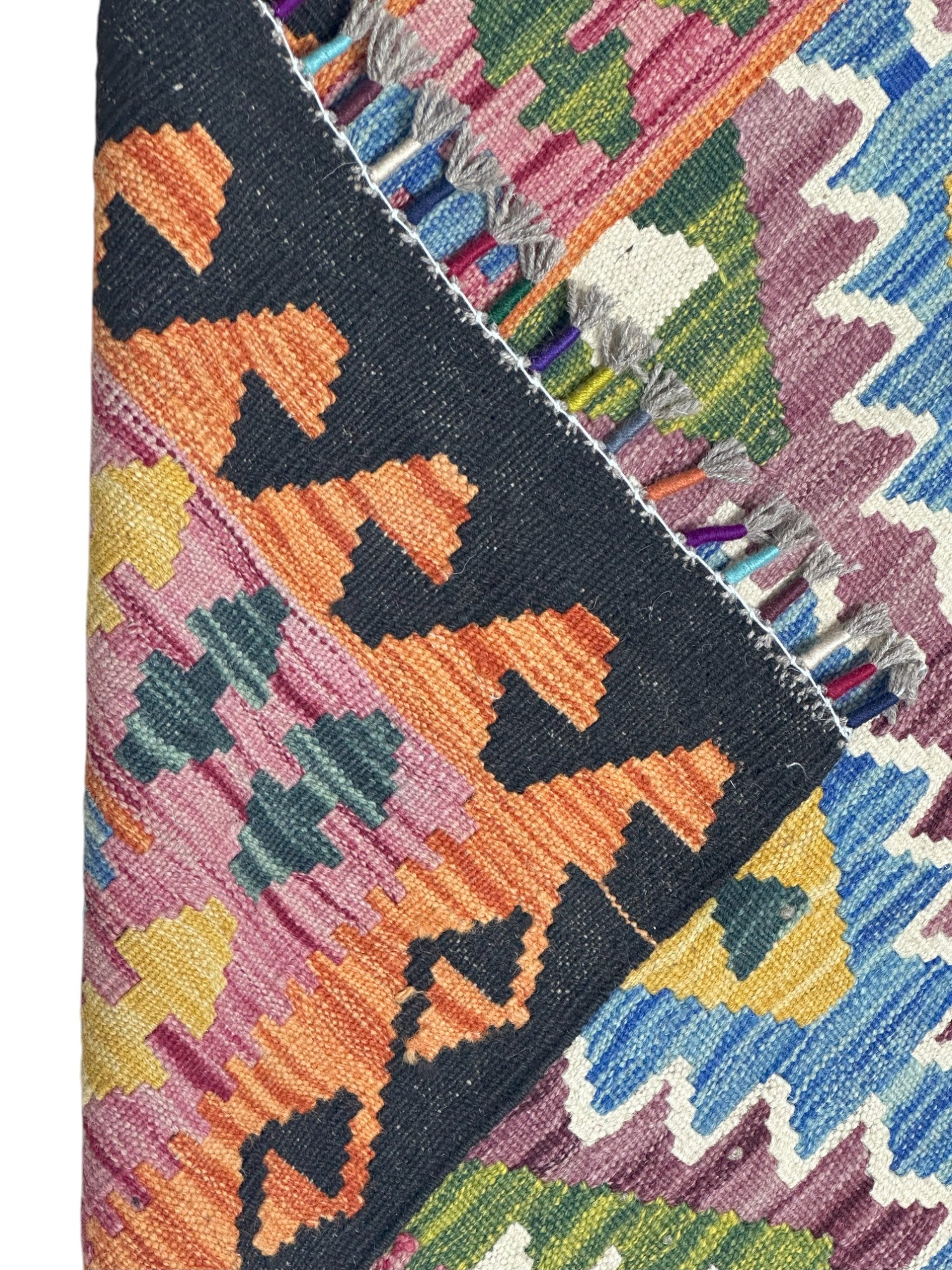 Hand-Woven Afghani Kilim Wool Rug 3’4” x 4’11”