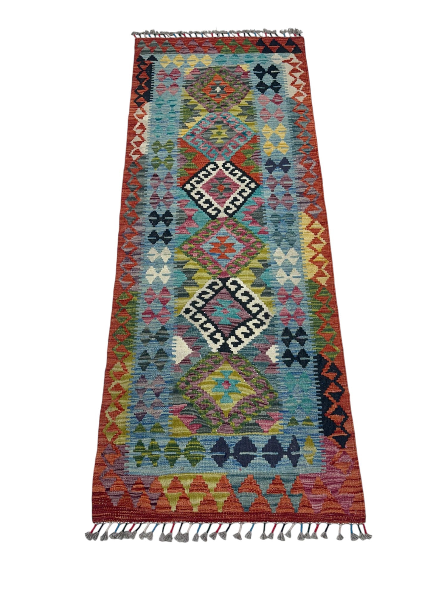 Hand-Woven Afghani Kilim Wool Rug 3'3" x 4'11"