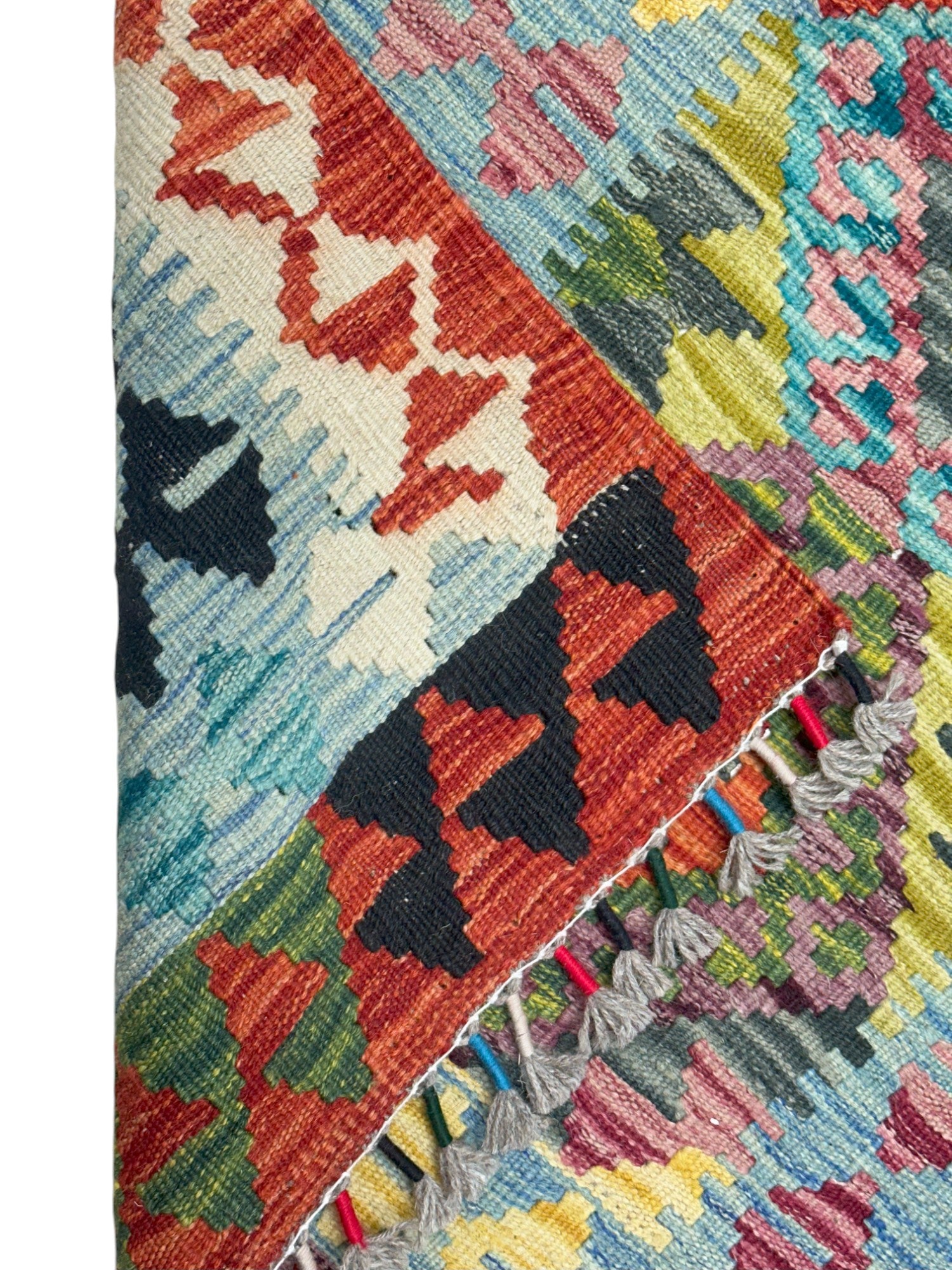 Hand-Woven Afghani Kilim Wool Rug 3'3" x 4'11"