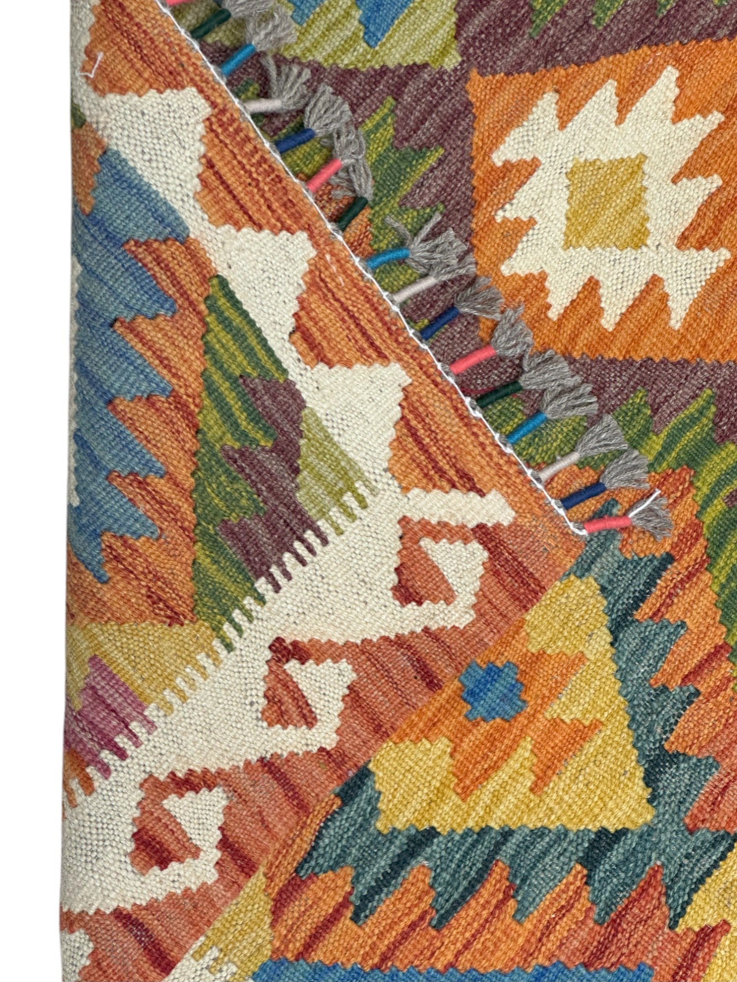 Hand-Woven Afghani Kilim Wool Rug 3'5" x 5'