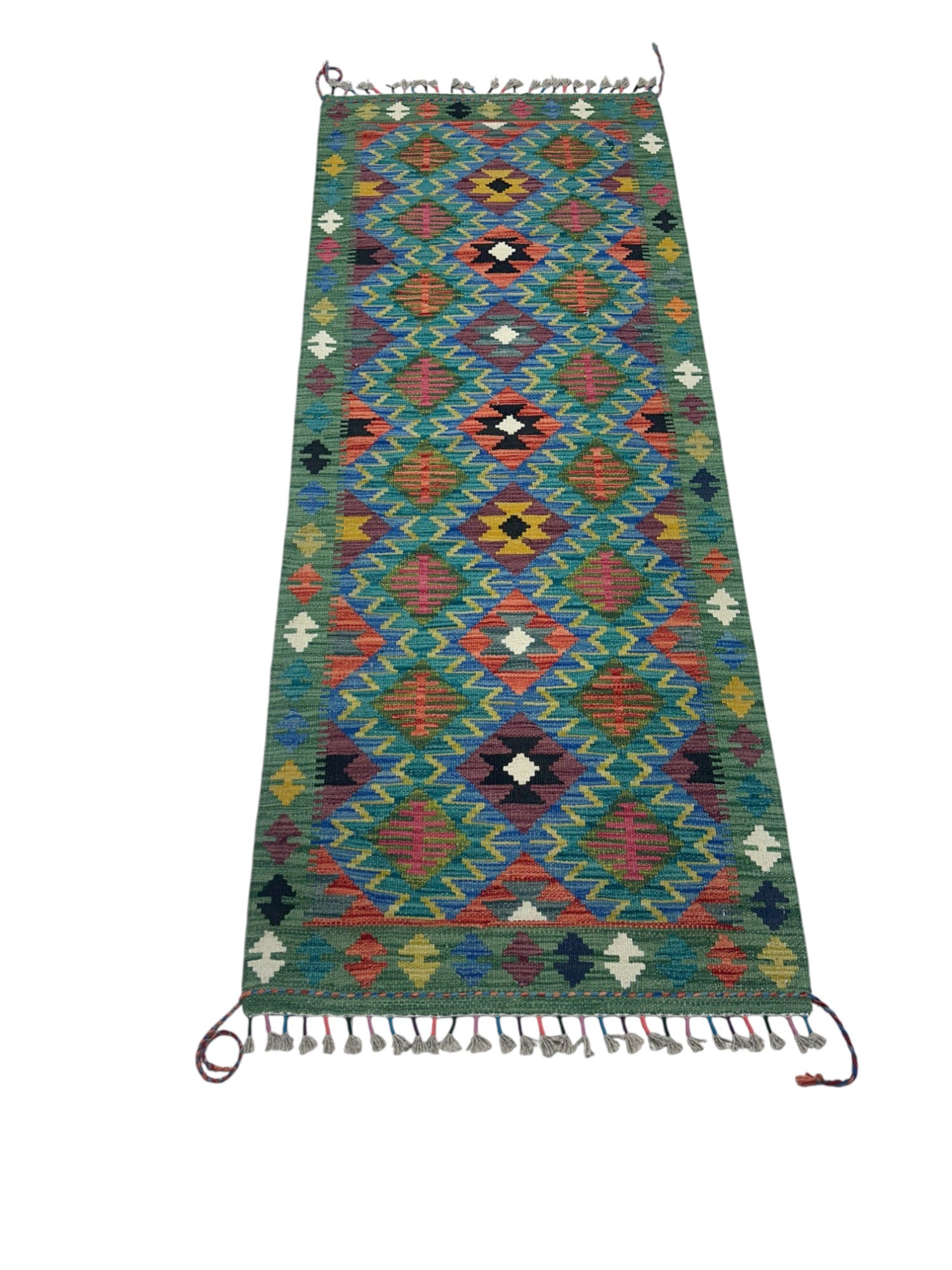 Hand-Woven Afghani Kilim Wool Rug 3'3" x 4'11"