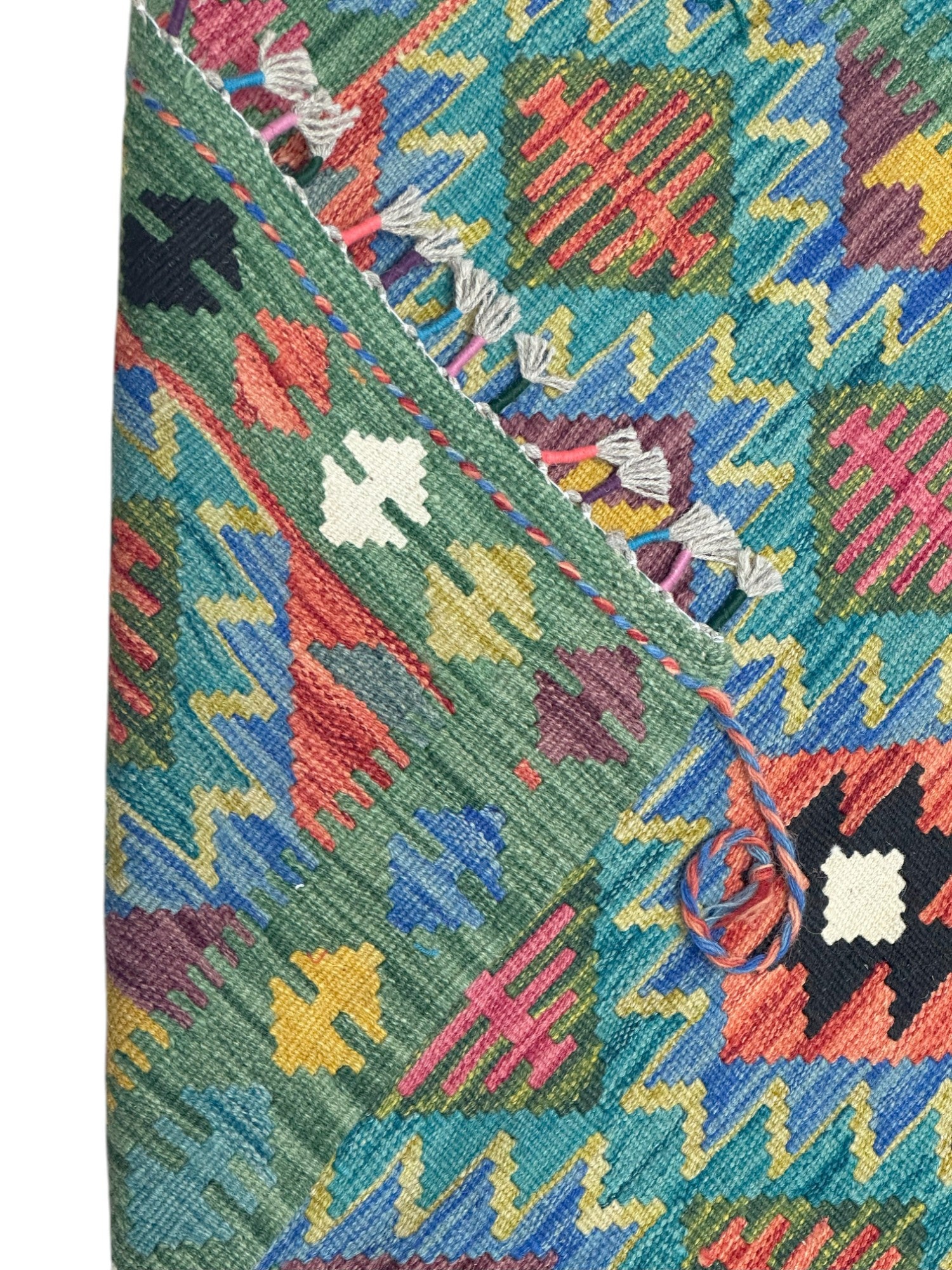 Hand-Woven Afghani Kilim Wool Rug 3'3" x 4'11"