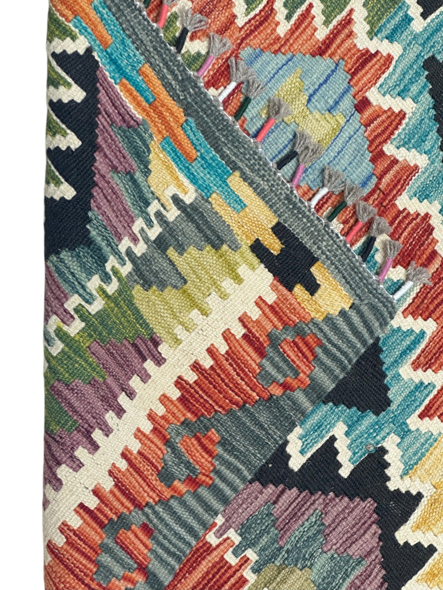 Hand-Woven Afghani Kilim Wool Rug 3'3" x 4'11"