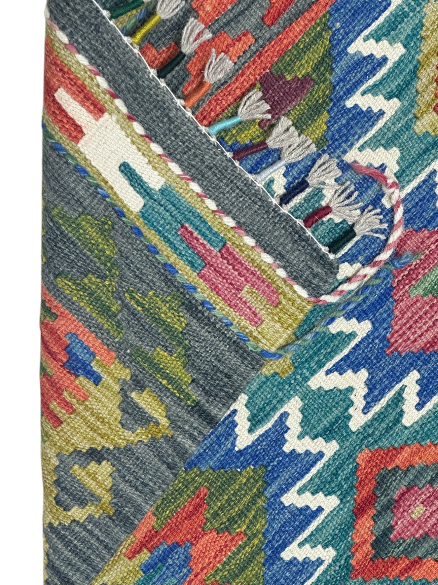 Hand-Woven Afghani Kilim Wool Rug 2'7” x 4’