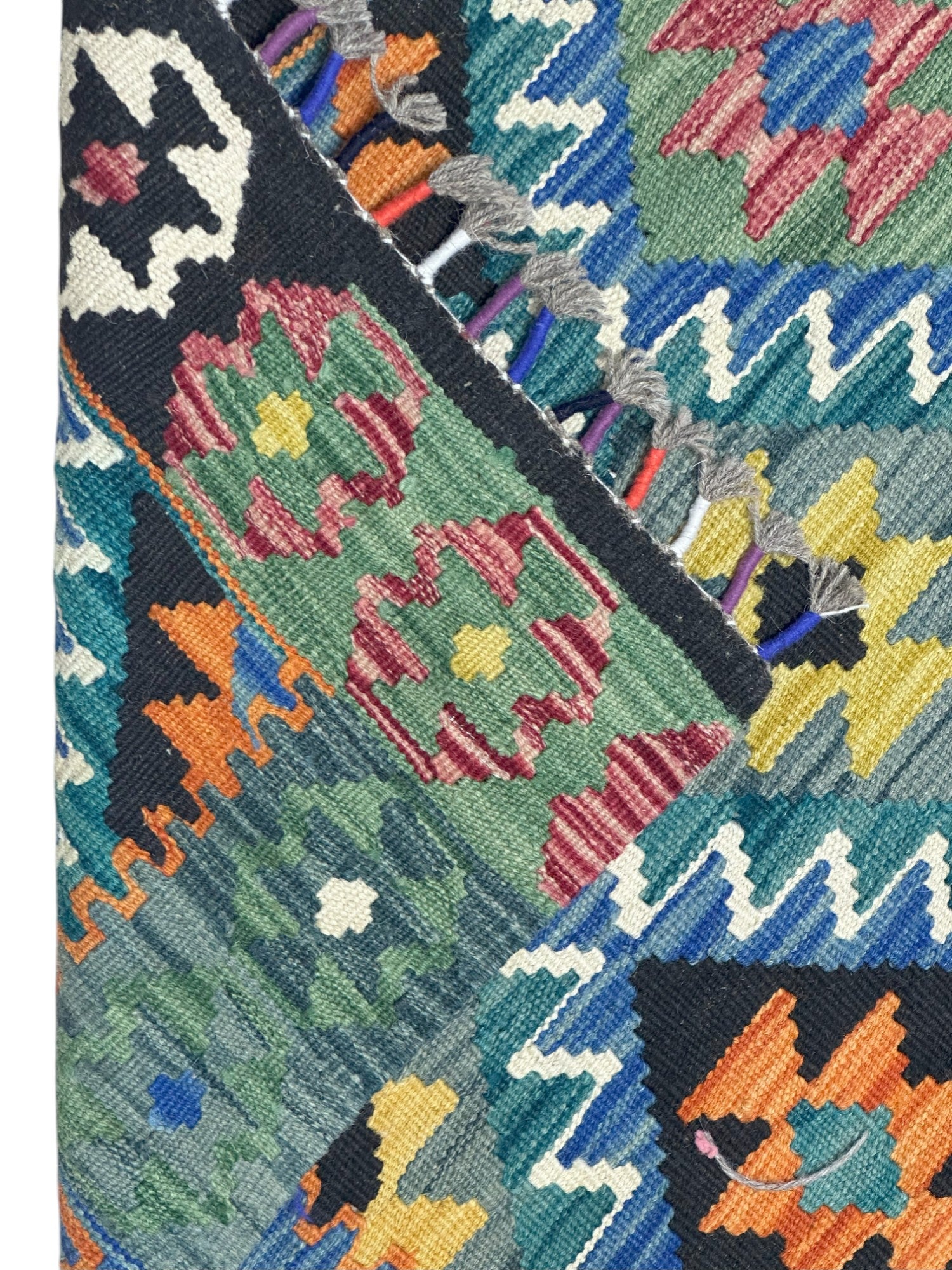 Hand-Woven Afghani Kilim Wool Rug 3'5" x 5'