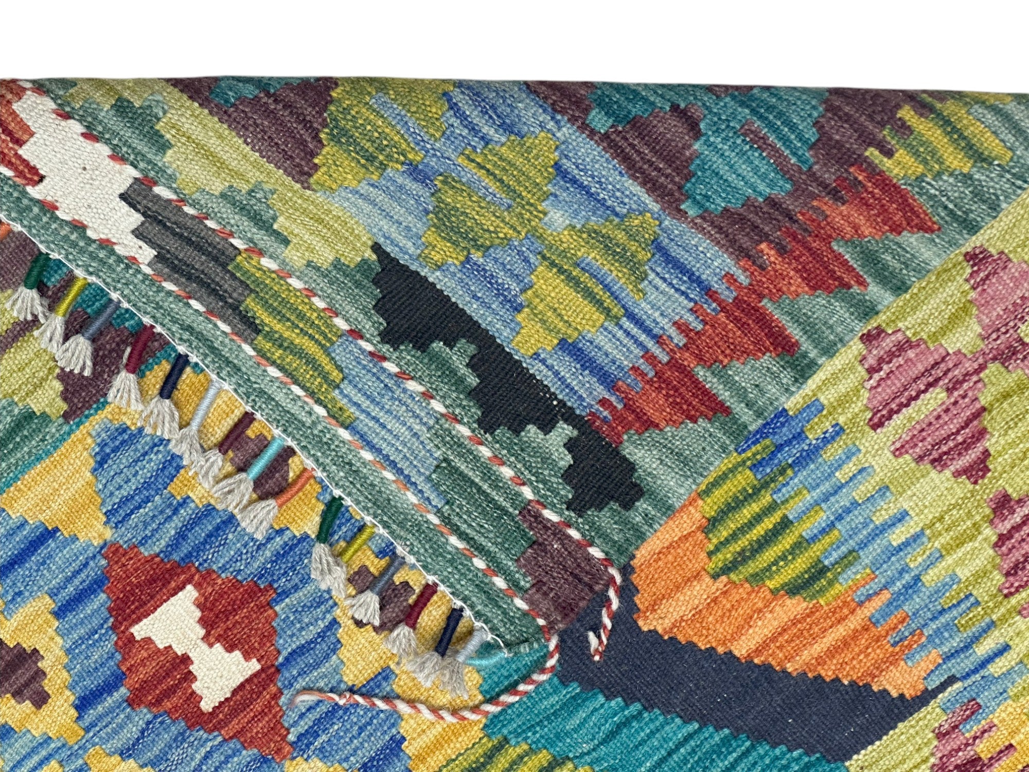 Hand-Woven Afghani Kilim Wool Rug 2'6" x 6'5"
