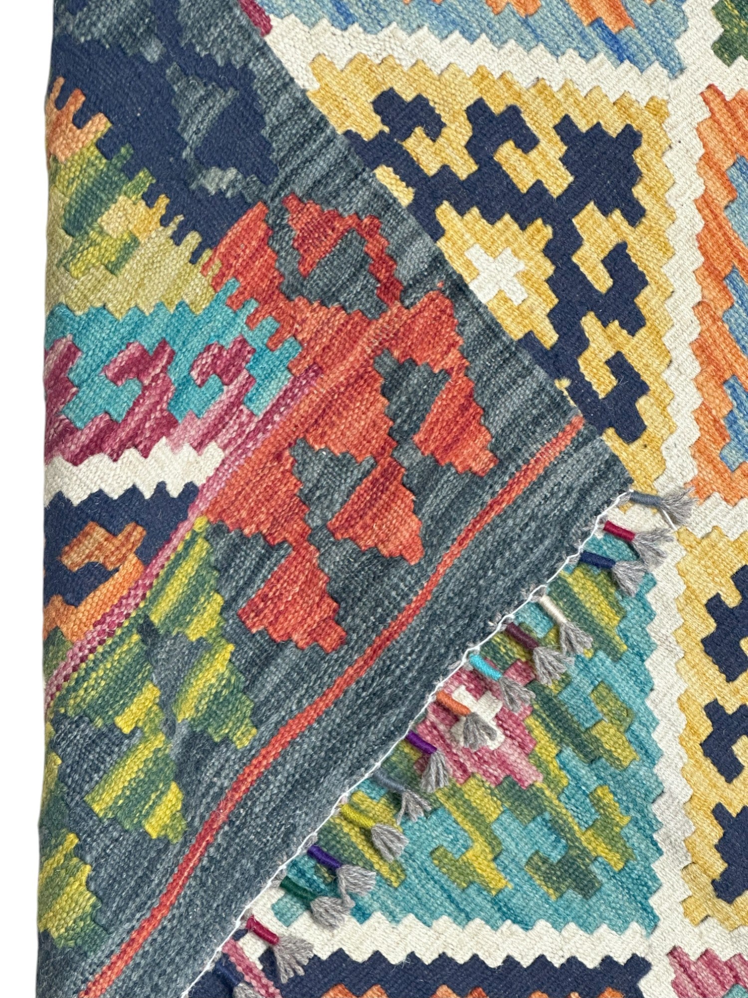 Hand-Woven Afghani Kilim Wool Rug 3'3" x 5'