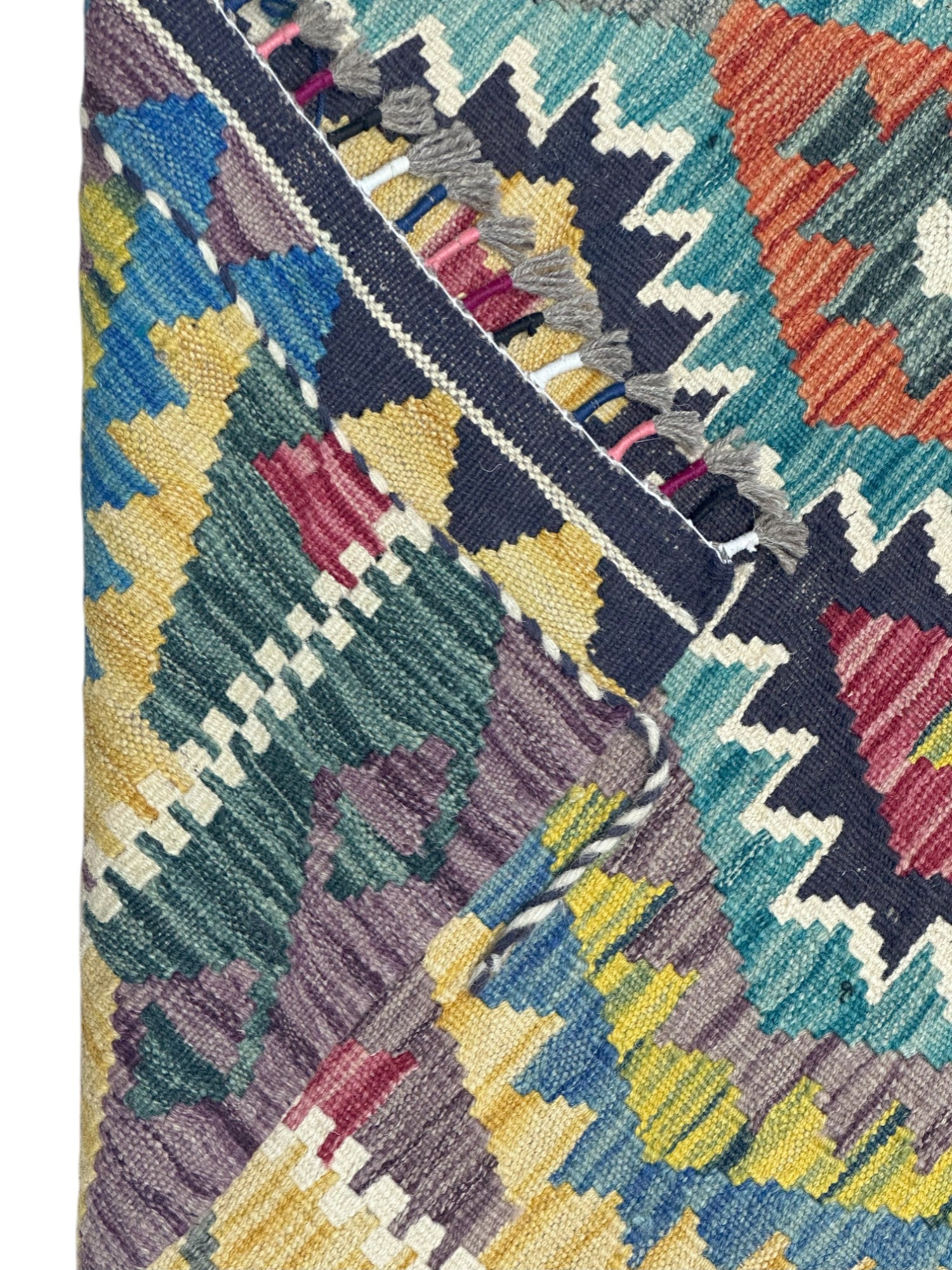 Hand-Woven Afghani Kilim Wool Rug 3'6" x 5'