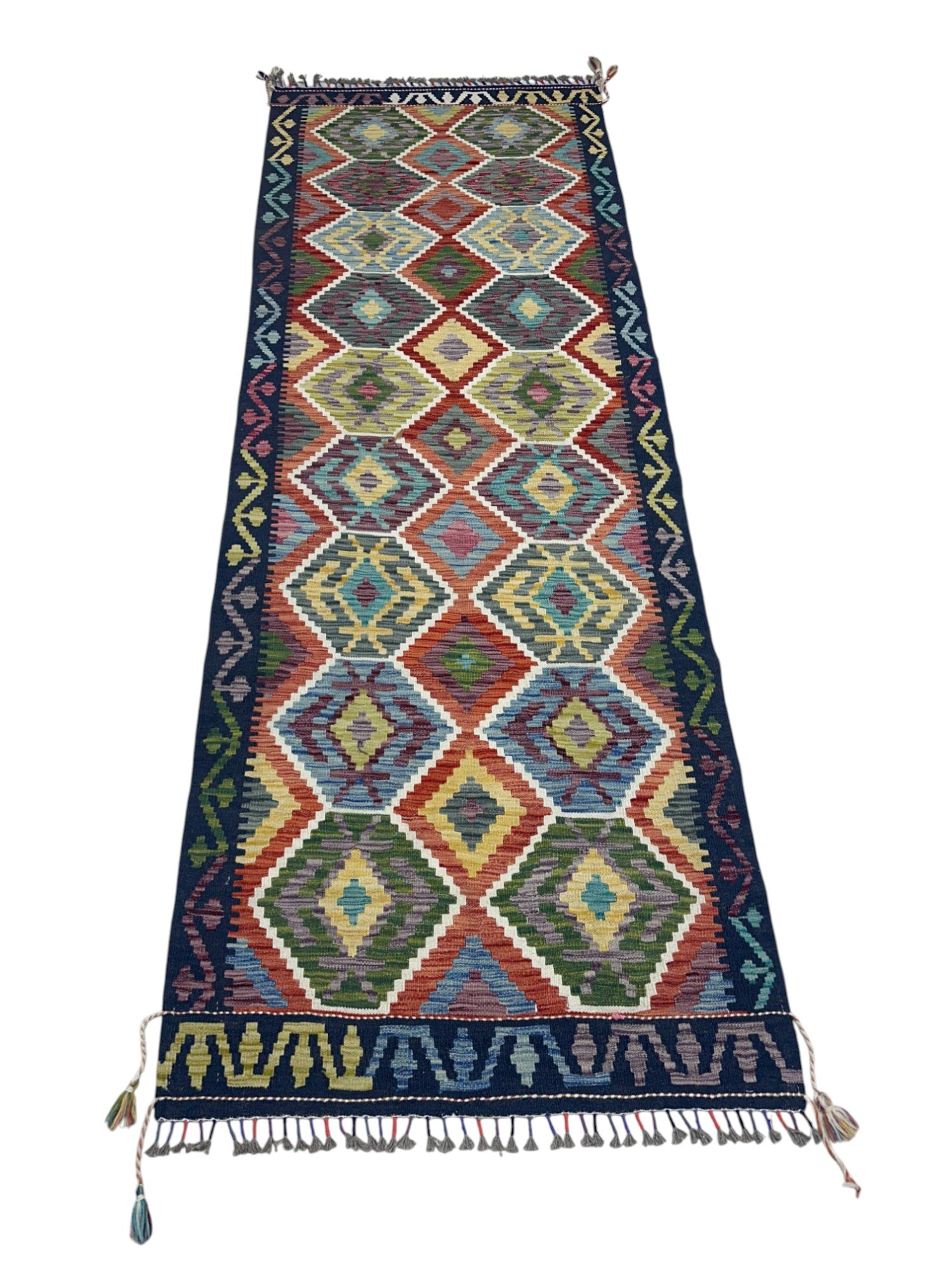 Hand-Woven Afghani Kilim Wool Rug 3'5" x 4'7"