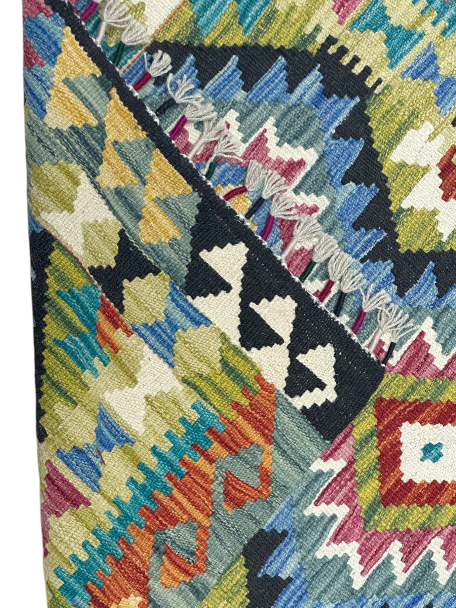 Hand-Woven Afghani Kilim Wool Rug 3'3" x 4'9"