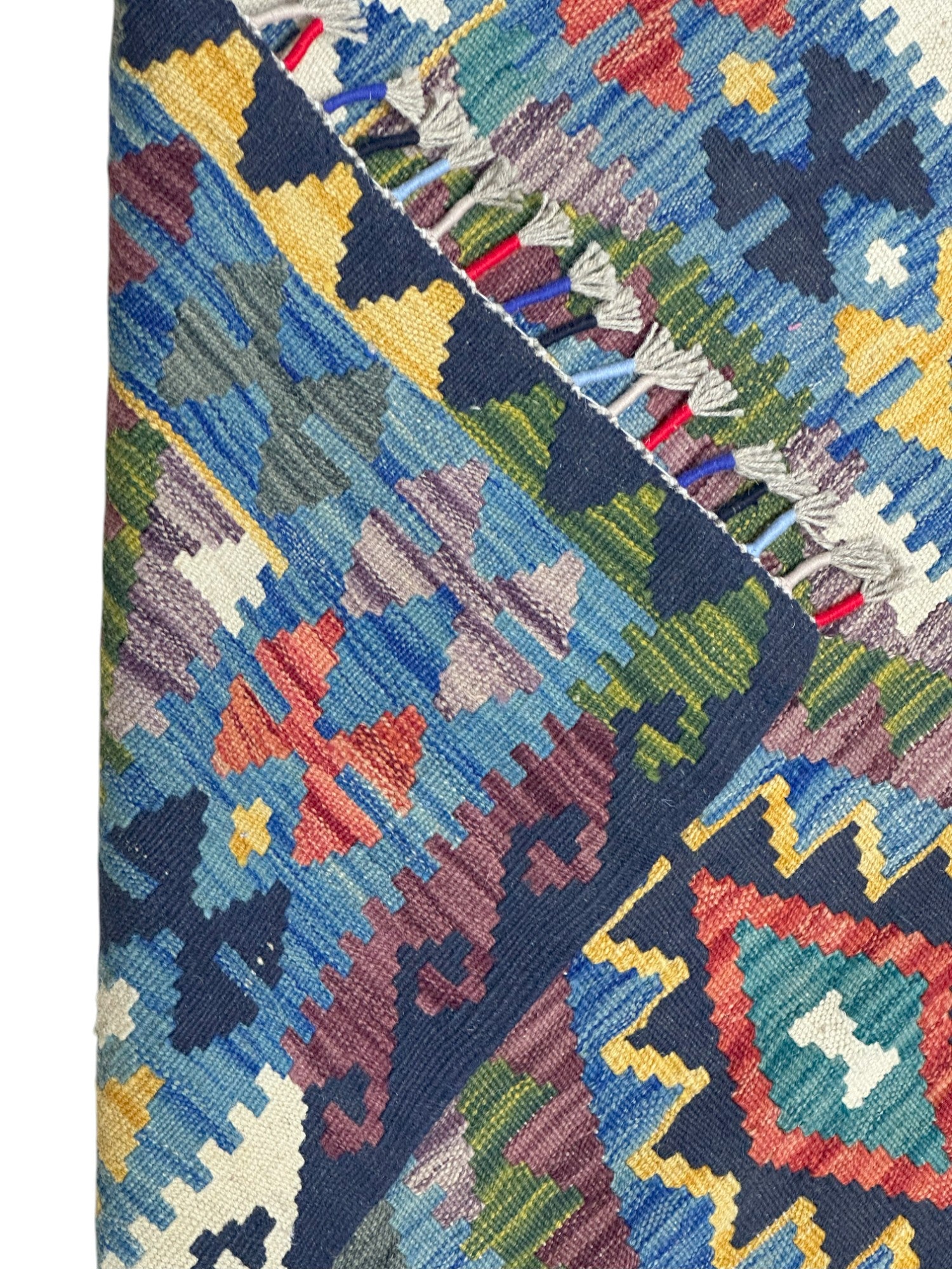 Hand-Woven Afghani Kilim Wool Rug 2'7" x 4'1"