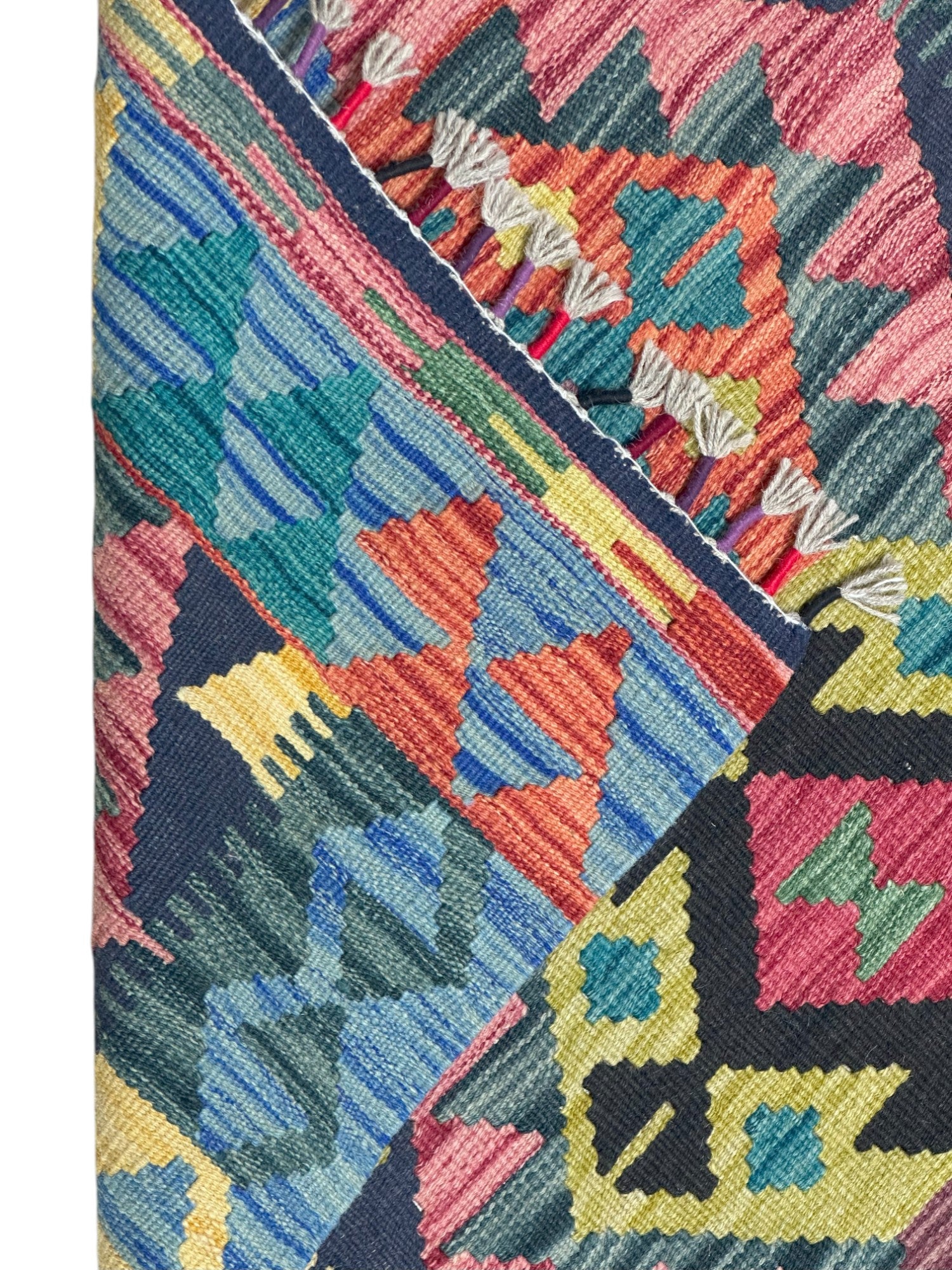 Hand-Woven Afghani Kilim Wool Rug 2'8" x 4'1"