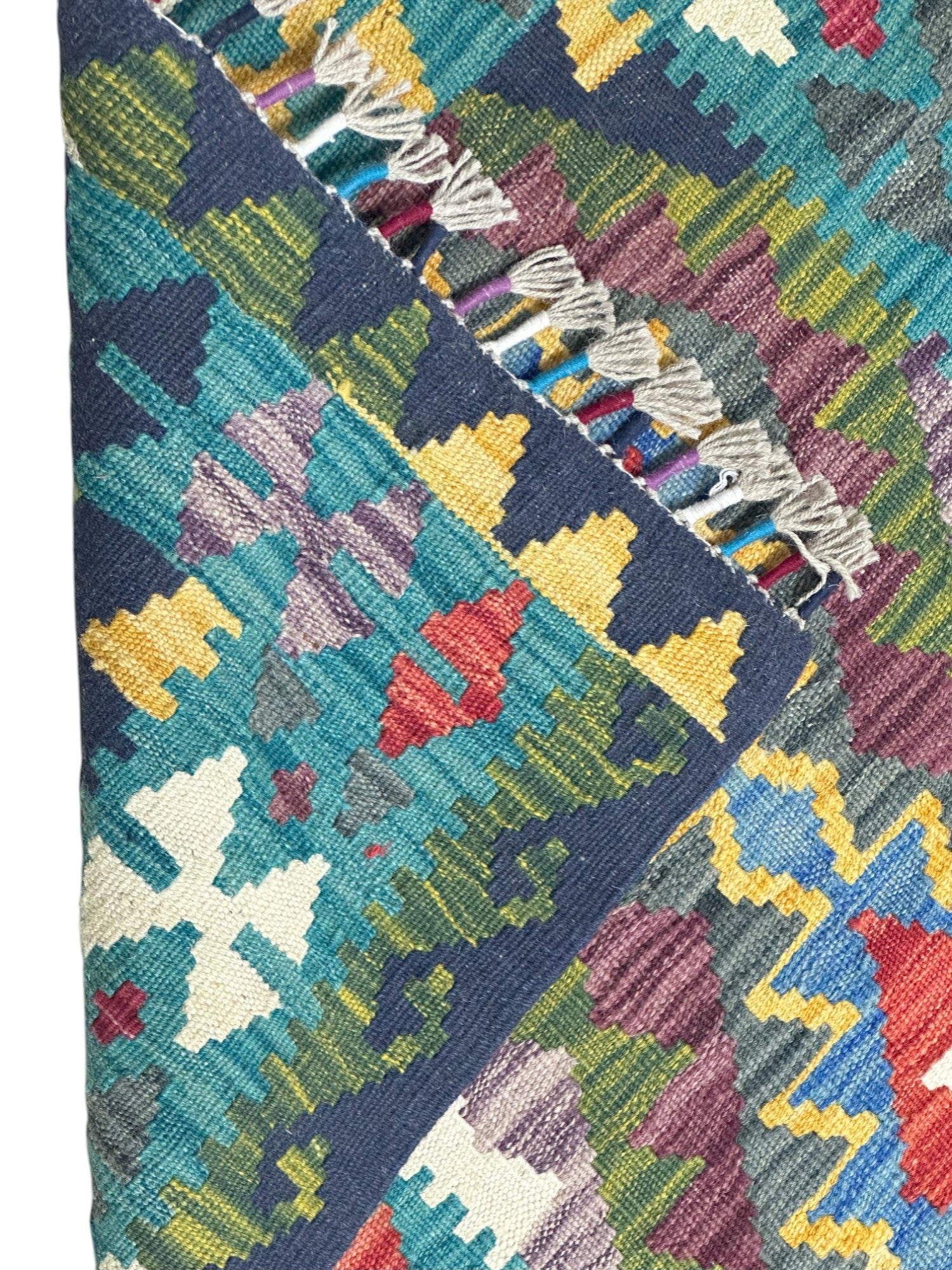 Hand-Woven Afghani Kilim Wool Rug 2'10" x 4'