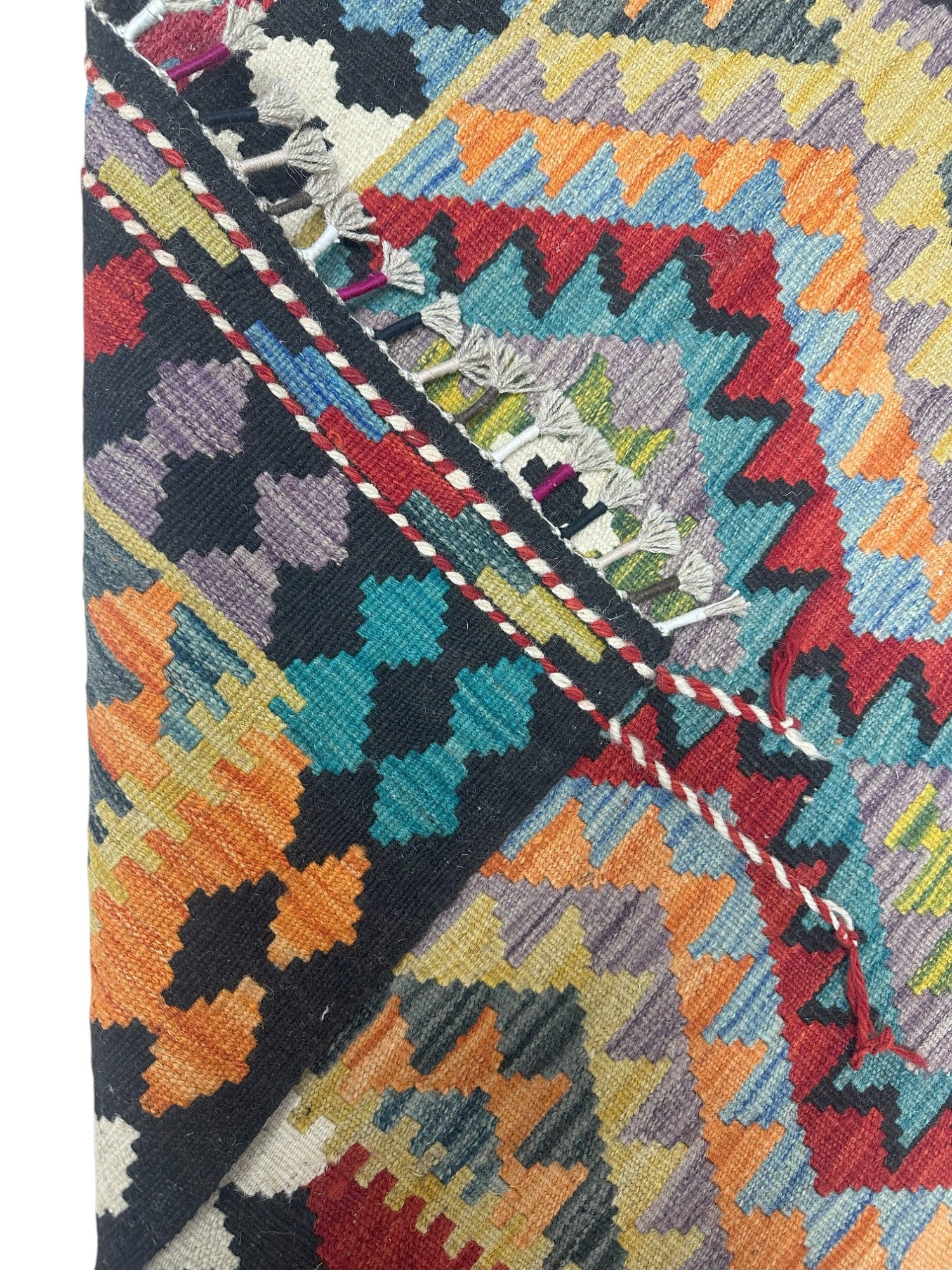 Hand-Woven Afghani Kilim Wool Rug 2’9” x 4'2”