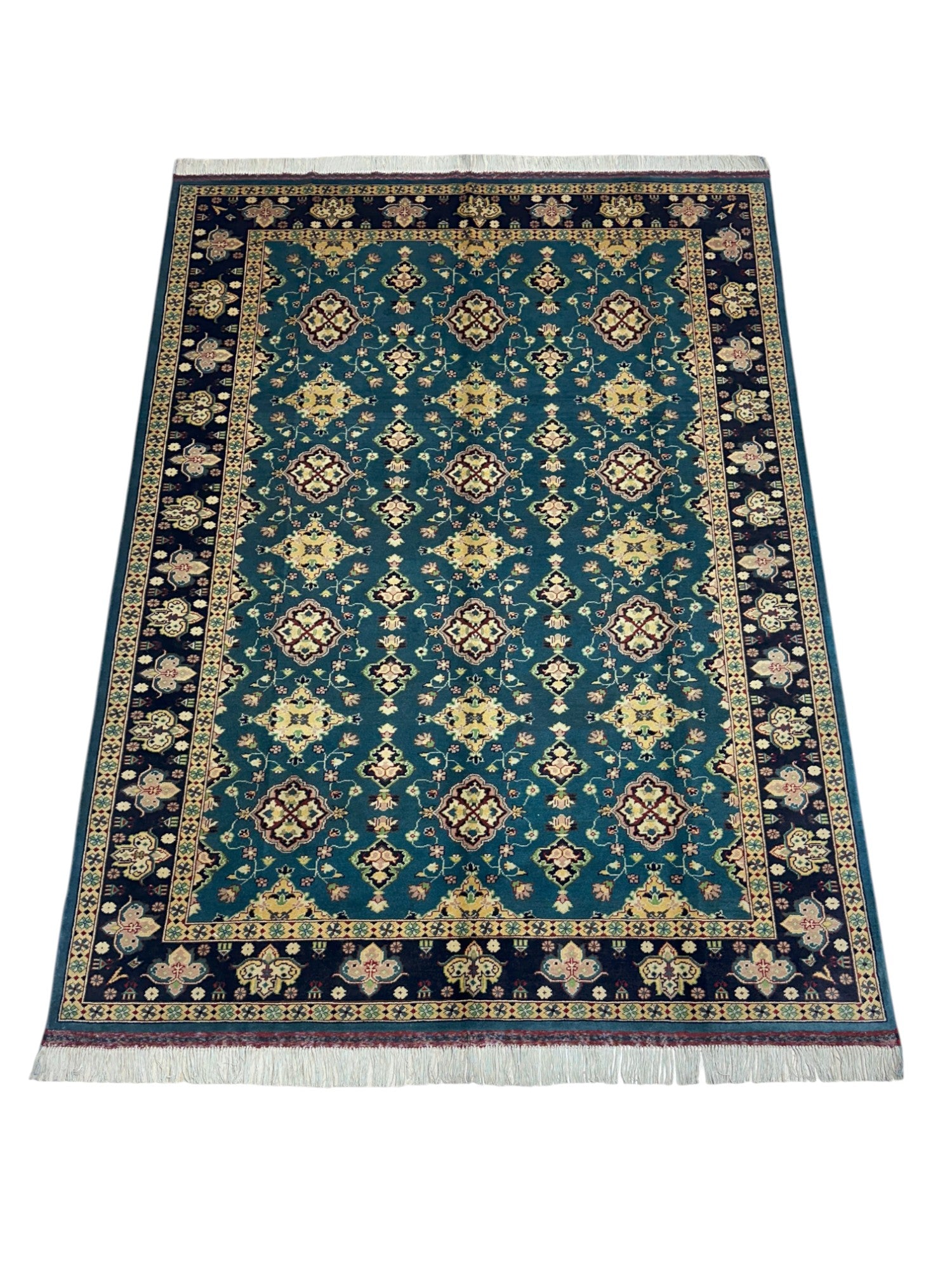 Hand-Knotted Afghani Heart Shape Wool Rug – 6’8″  x  9’2″
