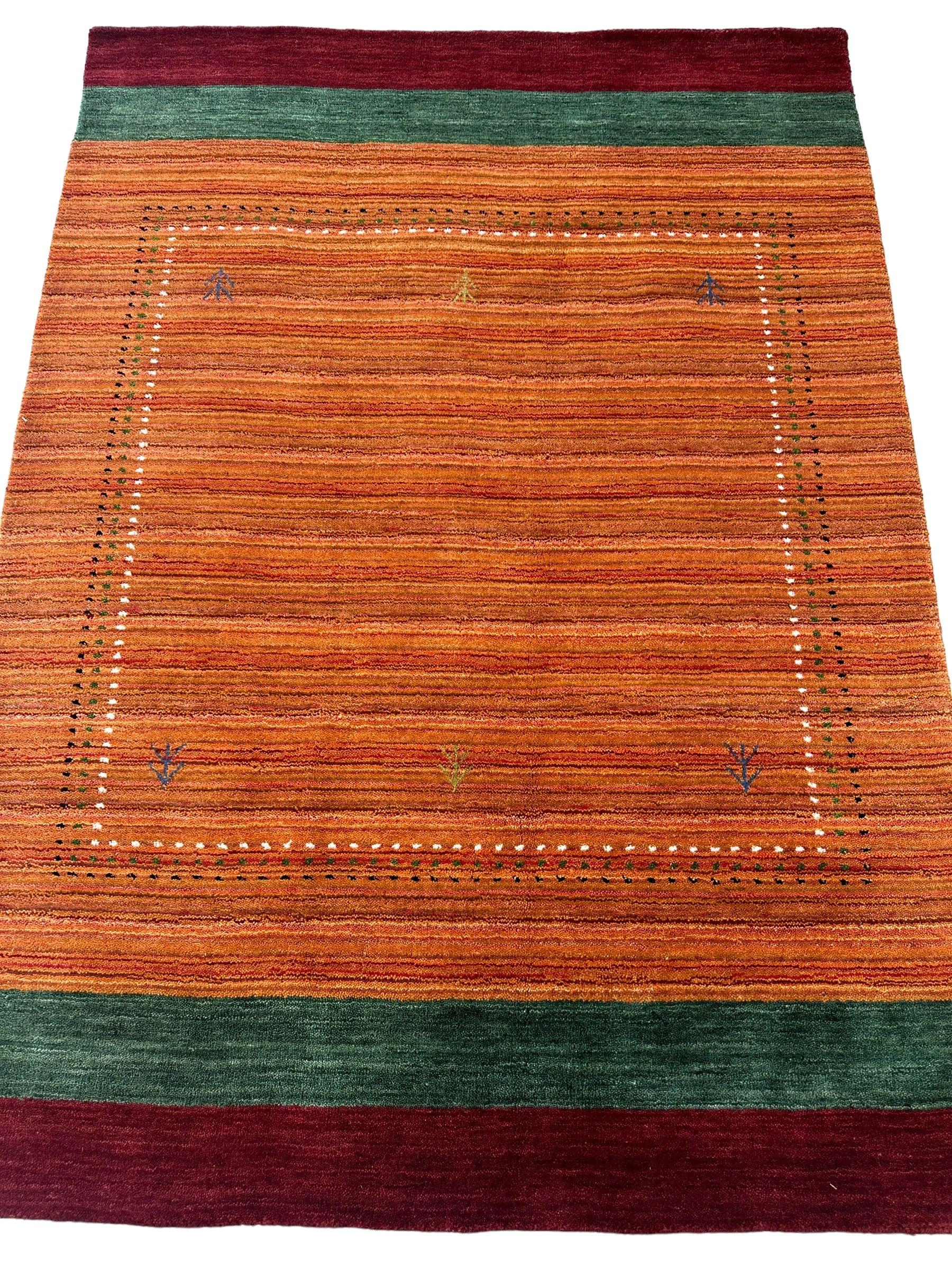 Hand-Woven Indo-Gabbeh Rug 4’ x 5’7”