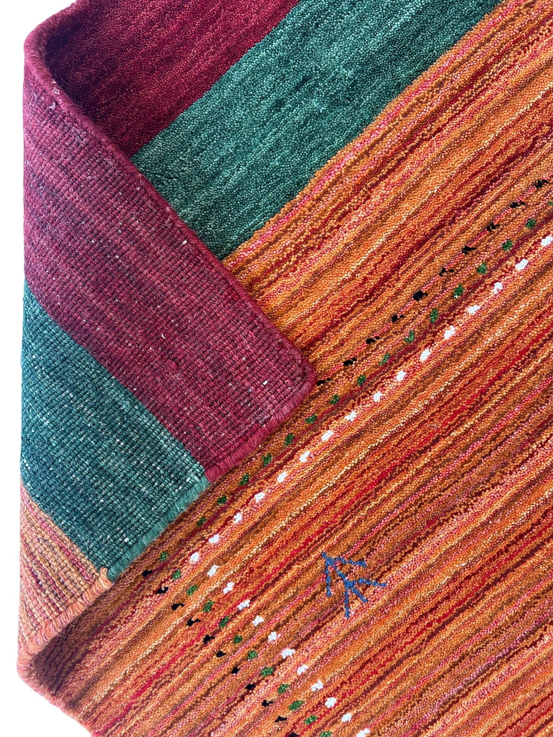 Hand-Woven Indo-Gabbeh Rug 4’ x 5’7”