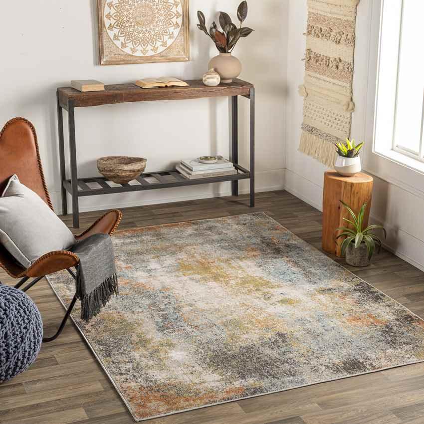 Airport Modern Camel Area Rug